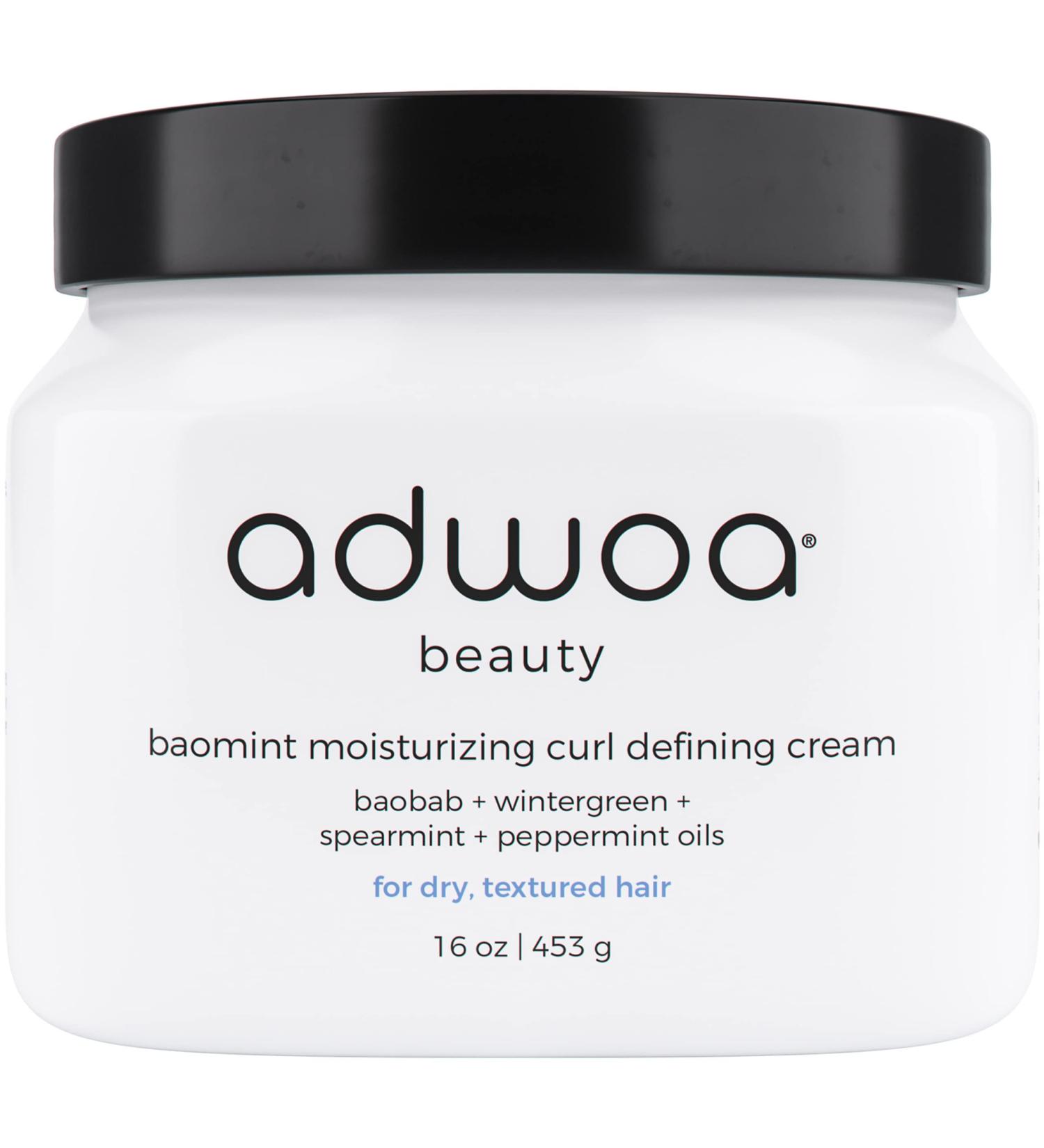 Adwoa Beauty Baomint Moisturizing Curl Defining Cream 16 oz - Hydrating Formula for Defined Curls - Buy Online on SooperMarket.com