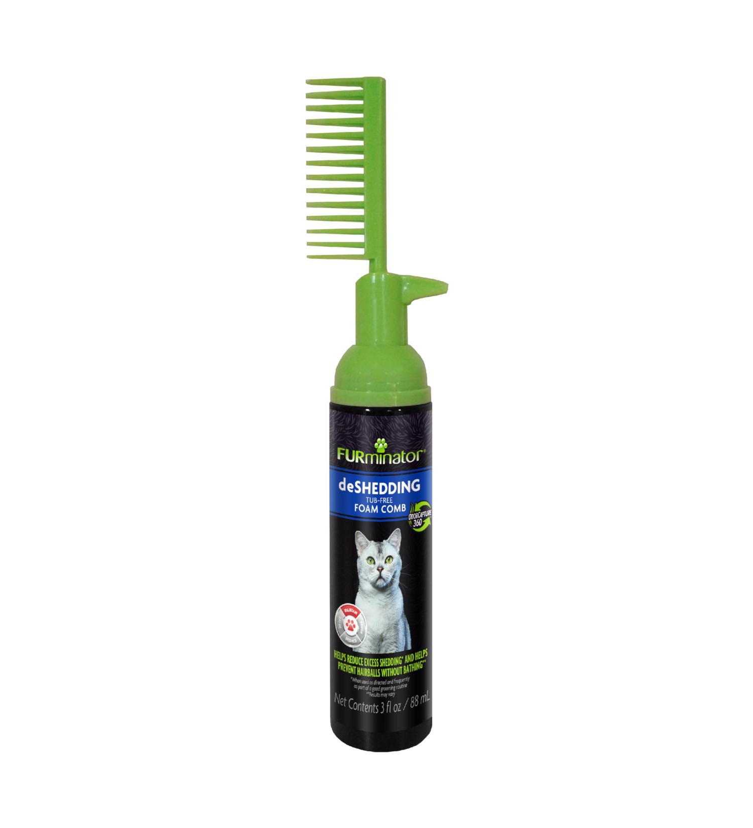 Furminator Waterless Foaming Shampoo & Deshedding Comb for Cats | Reduce Hair Loss & Odor - International Shipping - Buy Online on SooperMarket.com