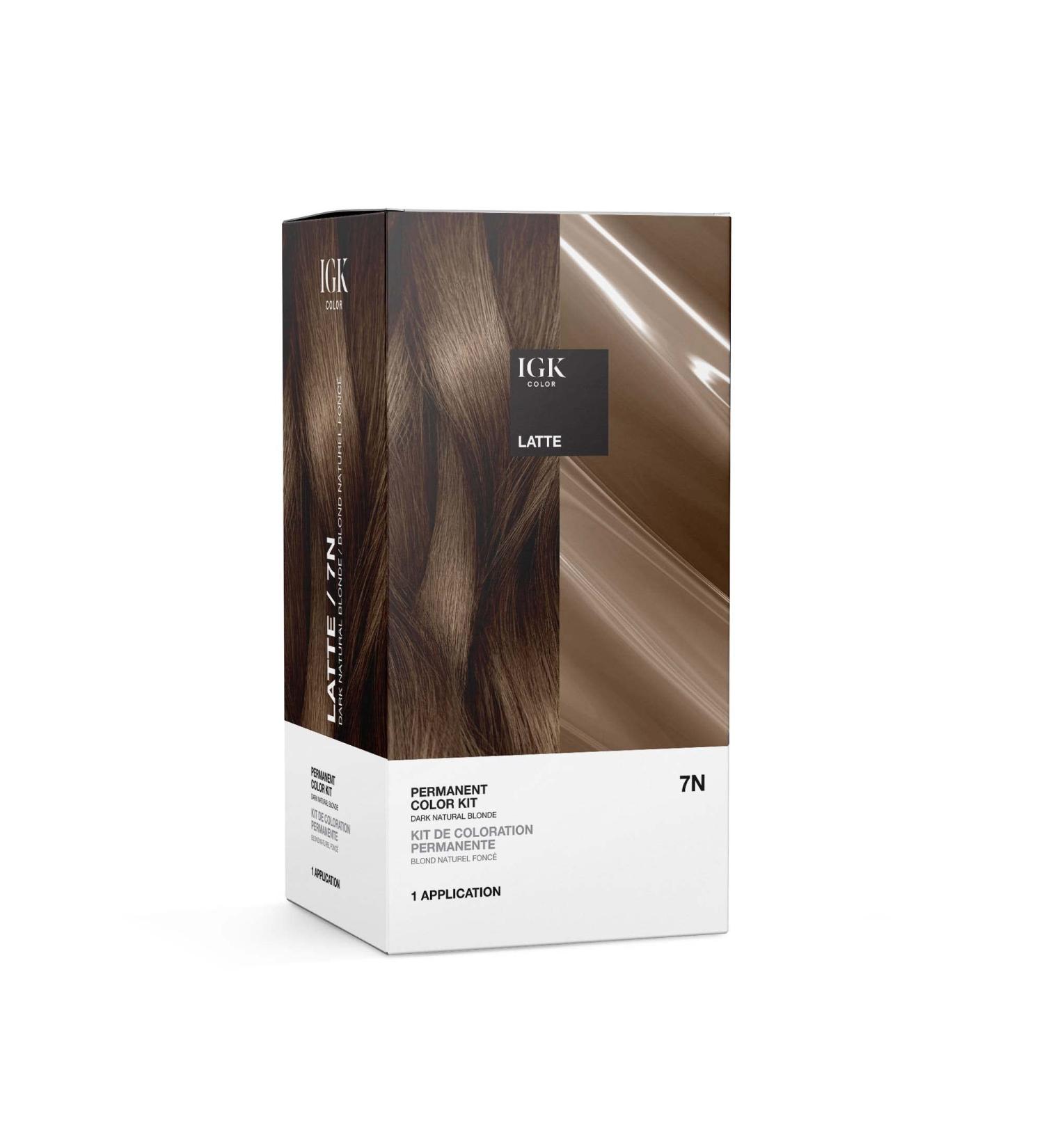 IGK Color Permanent Color Kit Latte - Professional Hair Dye Kit - Buy Online on SooperMarket.com
