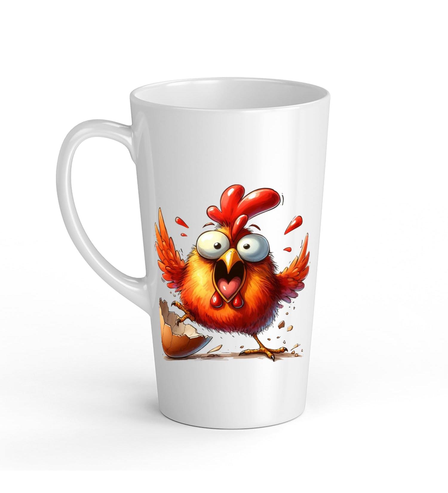 White Ceramic Kids Chicken Mug - Large 483 ml Perfect for Hot Chocolate or Milk Fun and Easy to Use