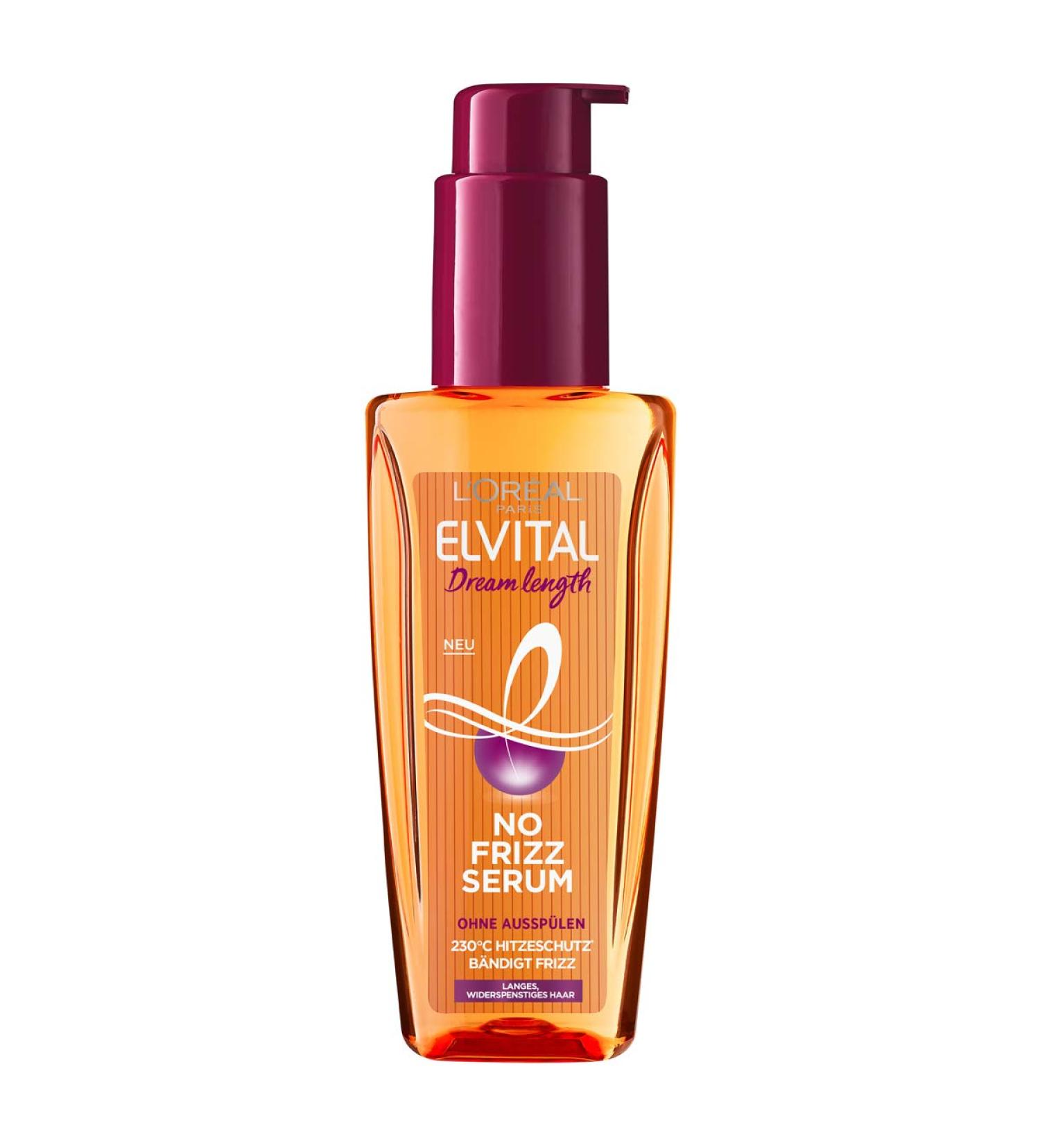LOr al Paris Elvital - Silicone-free hair serum heat protection for long and unruly hair leave-in hair oil with vegetable proteins and cocoa butter serum - Buy Online on SooperMarket.com