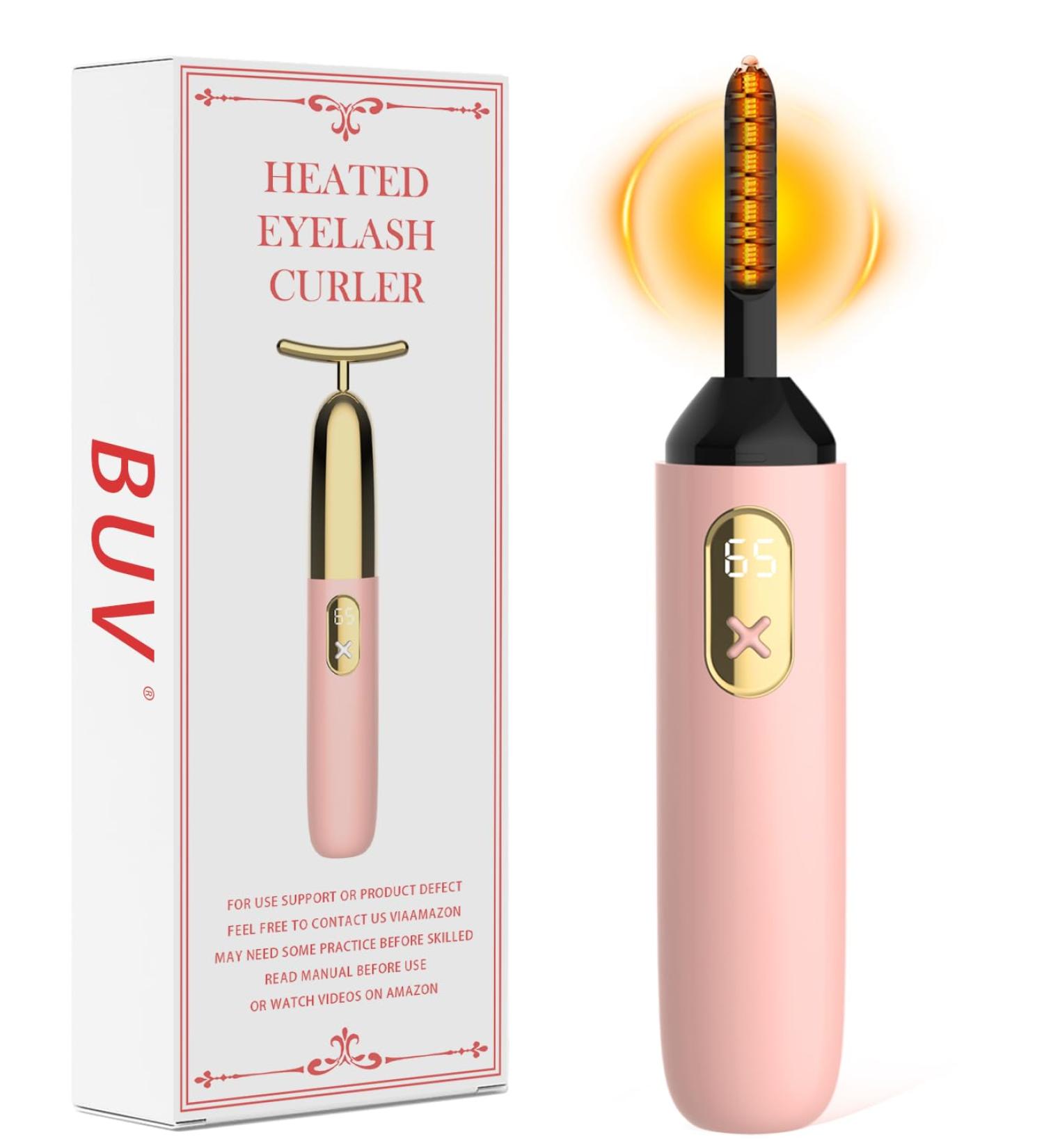 Buy Heated Eyelash Curler - Electric Fast Heating Rechargeable 2 Modes | Long Lasting Curling Gift for Women - Pink - Buy Online on SooperMarket.com