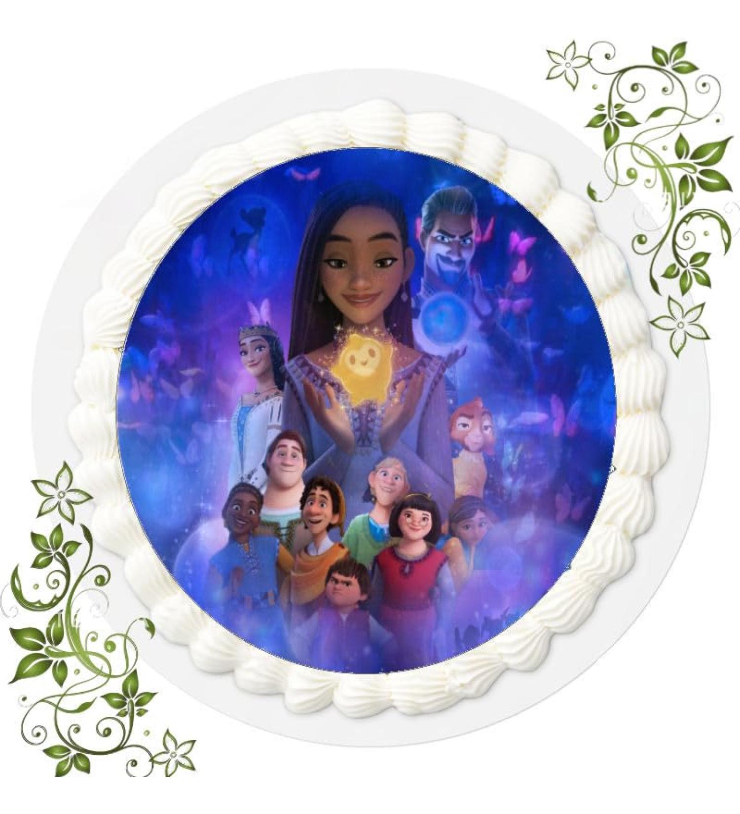 Disney Wish No. 3 Cake Picture for Birthday with Disney Wish Motif: Edible Photo for Cakes Cake Topper Diameter 20 cm - Buy Online on SooperMarket.com