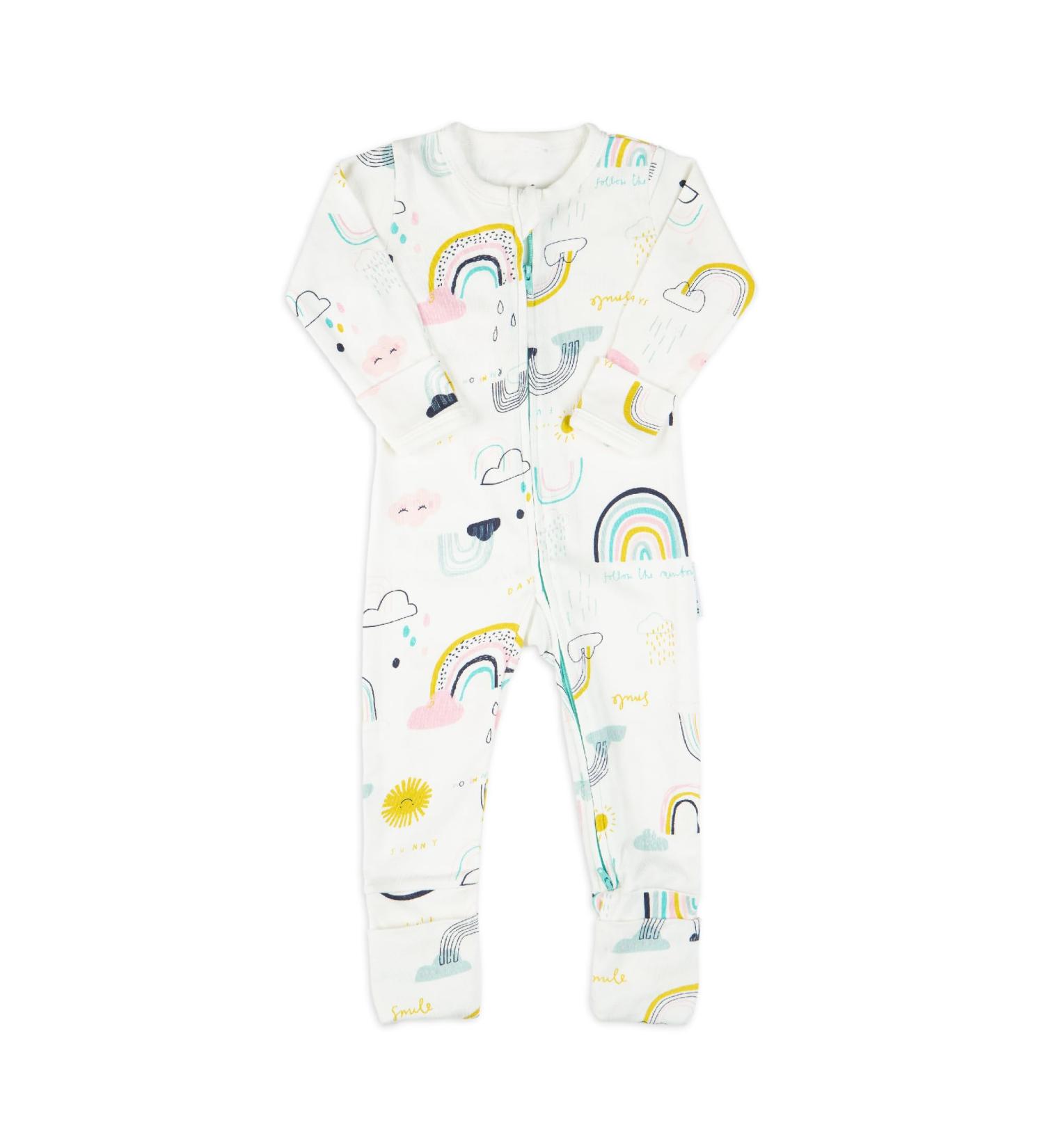 100% Cotton Two-Way Zipper Baby Sleepsuit Unisex Onesie Romper 6-12 Months Rainbow - Buy Online on SooperMarket.com