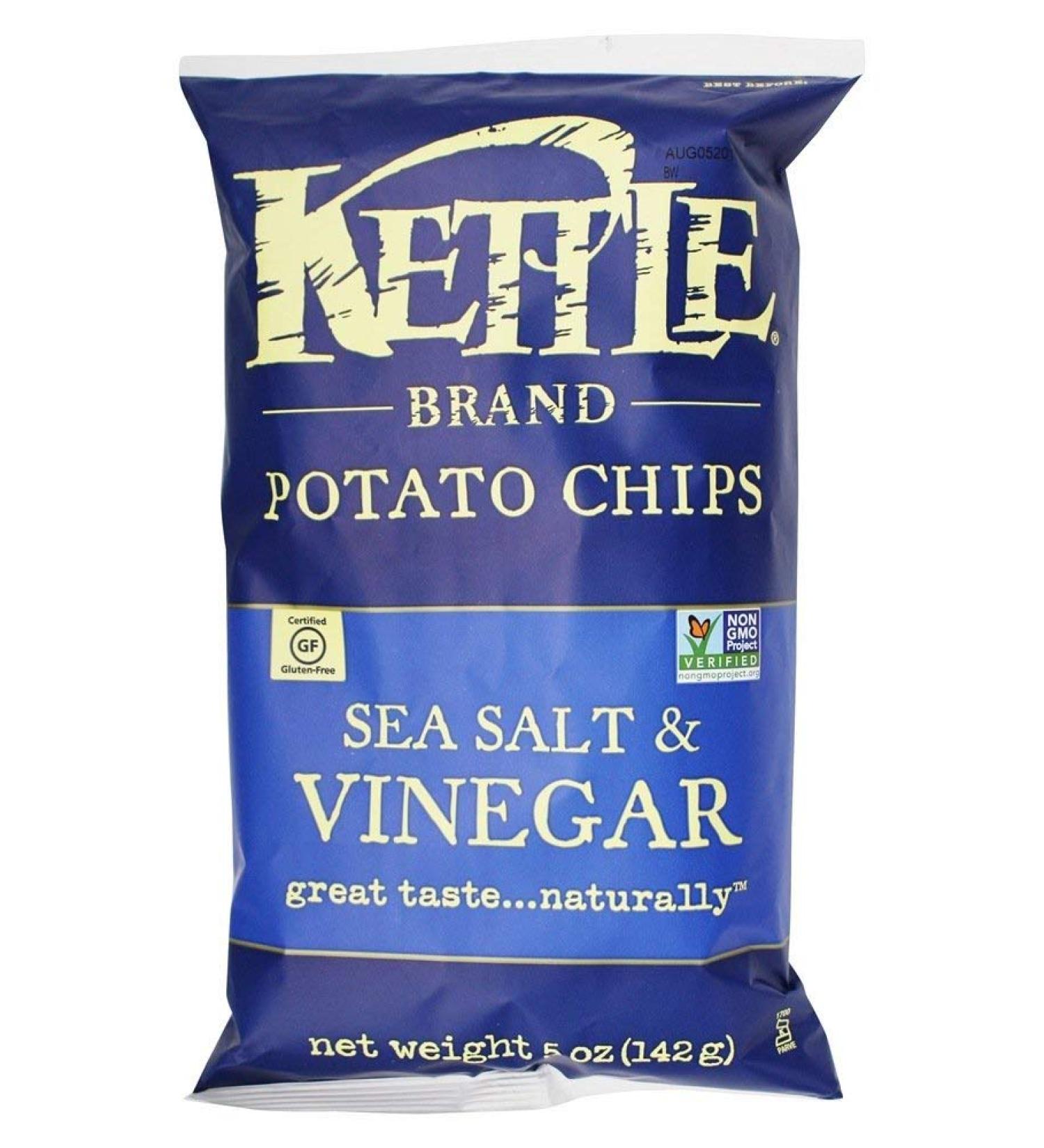Kettle Foods Sea Salt & Vinegar Potato Chips 5 oz - Crunchy Snack Delight - Buy Online on SooperMarket.com