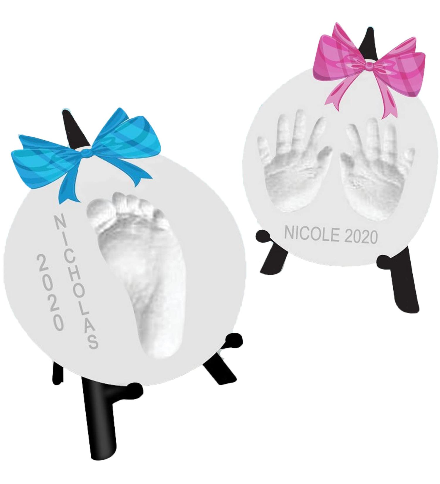 Elegance In Easels Baby Footprint & Handprint Kit | Keepsake Clay Casting Ornament Set - Safe Baby Shower Gift - Buy Online on SooperMarket.com