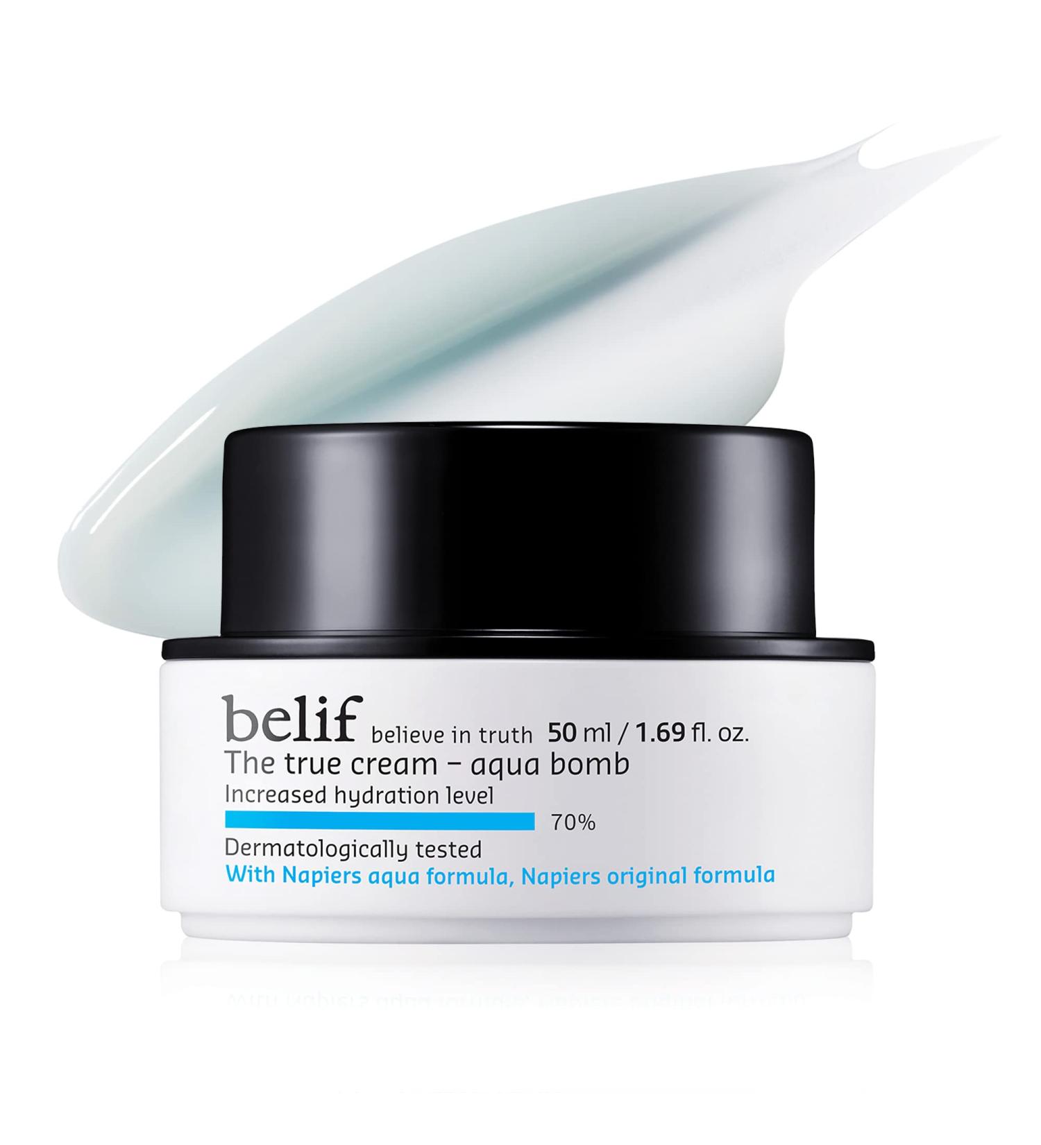 belif The True Cream Aqua Bomb | Lightweight Face Moisturizer with Squalene, Ceramide & Apothecary Herbs | Fast Absorbing, Improves Moisture Barrier | 1.68 Fl Oz - Buy Online on SooperMarket.com