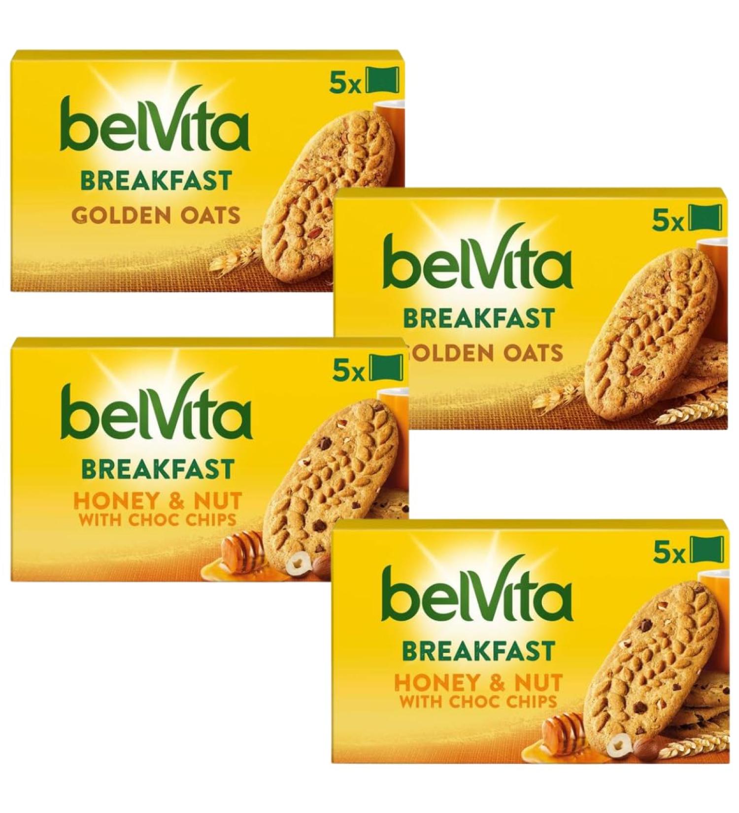 Breakfast Biscuits Bundle With Belvita Breakfast Biscuits Golden Oats x2 & Belvita Breakfast Biscuits Honey and Nuts x2 (4 Pack) - Buy Online on SooperMarket.com