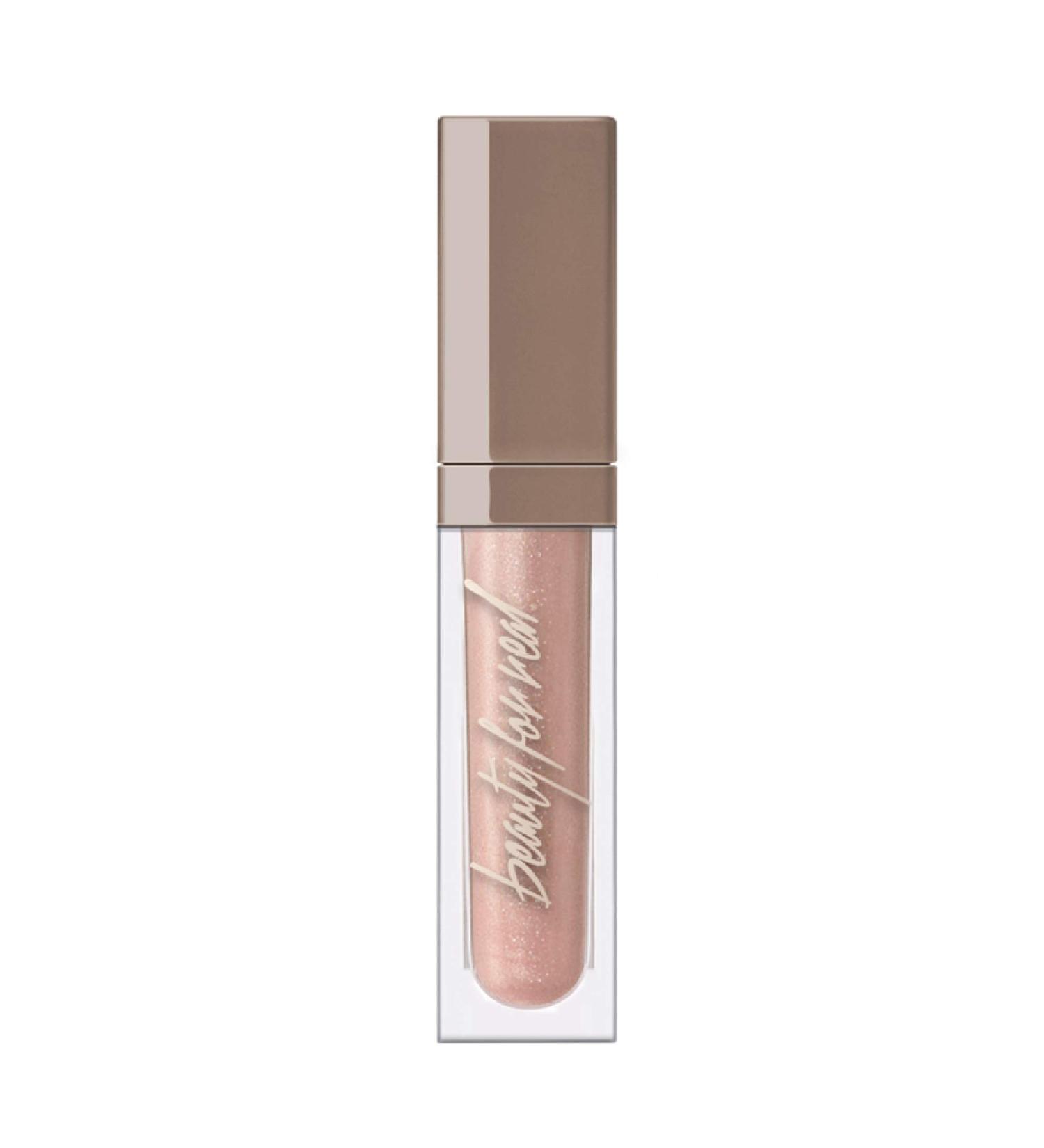Beauty For Real Starlust Lip Gloss - Champagne Pink Metallic - Non-Sticky Plumping & Hydrating - Marine Collagen - 0.15 fl oz - Buy Online on SooperMarket.com