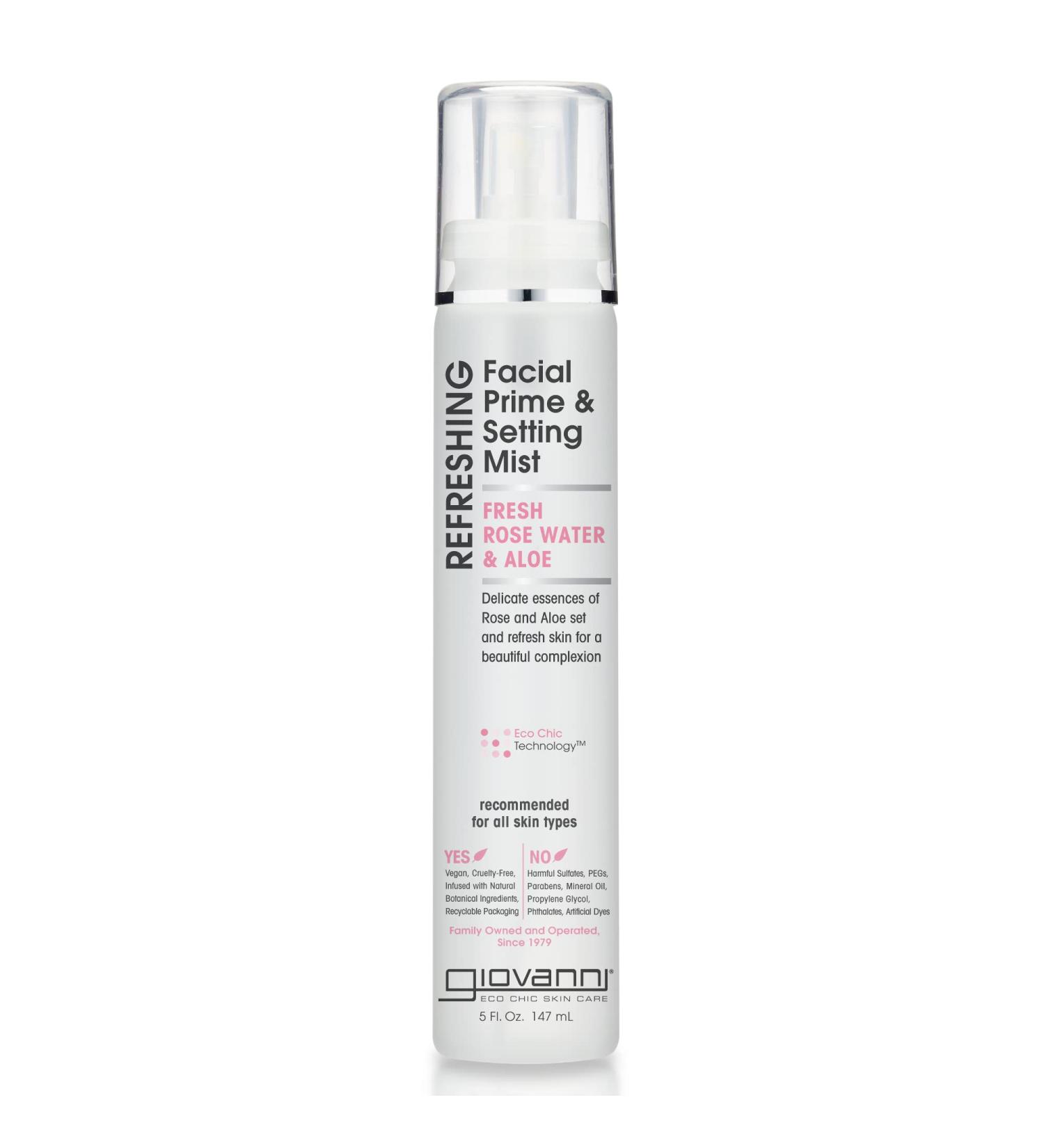 Buy GIOVANNI Refreshing Facial Prime & Setting Mist - 5 oz | Rose Water & Aloe for Beautiful Skin - International Shipping Available - Buy Online on SooperMarket.com