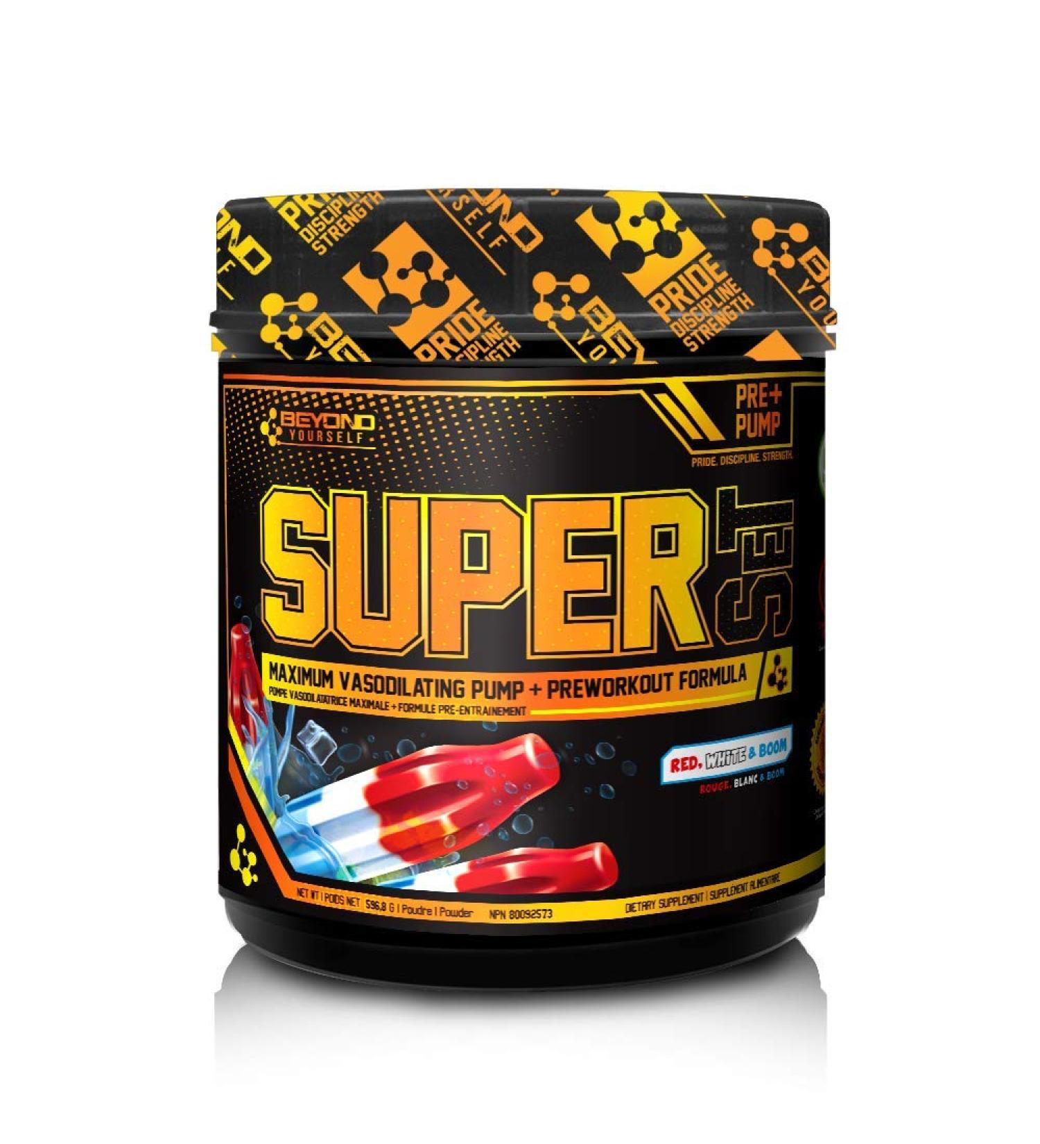 Beyond Yourself - SuperSET | Pre-Workout Formulated for Peak Performance & Insane Pumps | Dominate Savage Workouts with 300mg Caffeine 9g L-Citrulline + HICA Taurine & Agmatine | 40 Servings | Red White & Boom Red White and Boom - Buy Online on SooperMarket.com