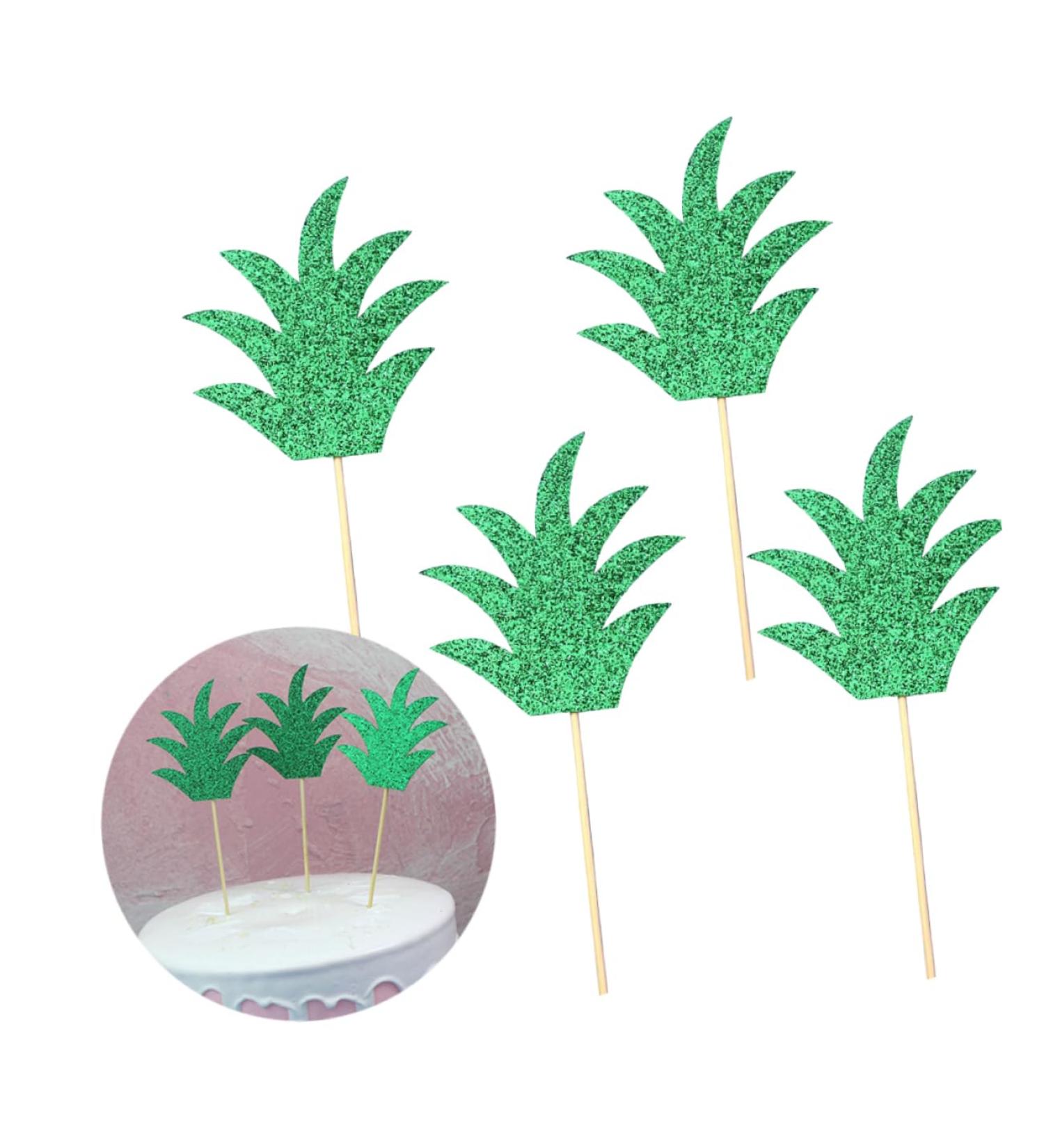 Warmhm 15pcs Fruit Cake Chic Decor Cake Picks Wedding Decor Glittery Leaf Topper Fruit Decor Leaf Cake Topper Reusable Decor Capacillos Para Cupcake Summer Party Pineapple Insert Card - Buy Online on SooperMarket.com