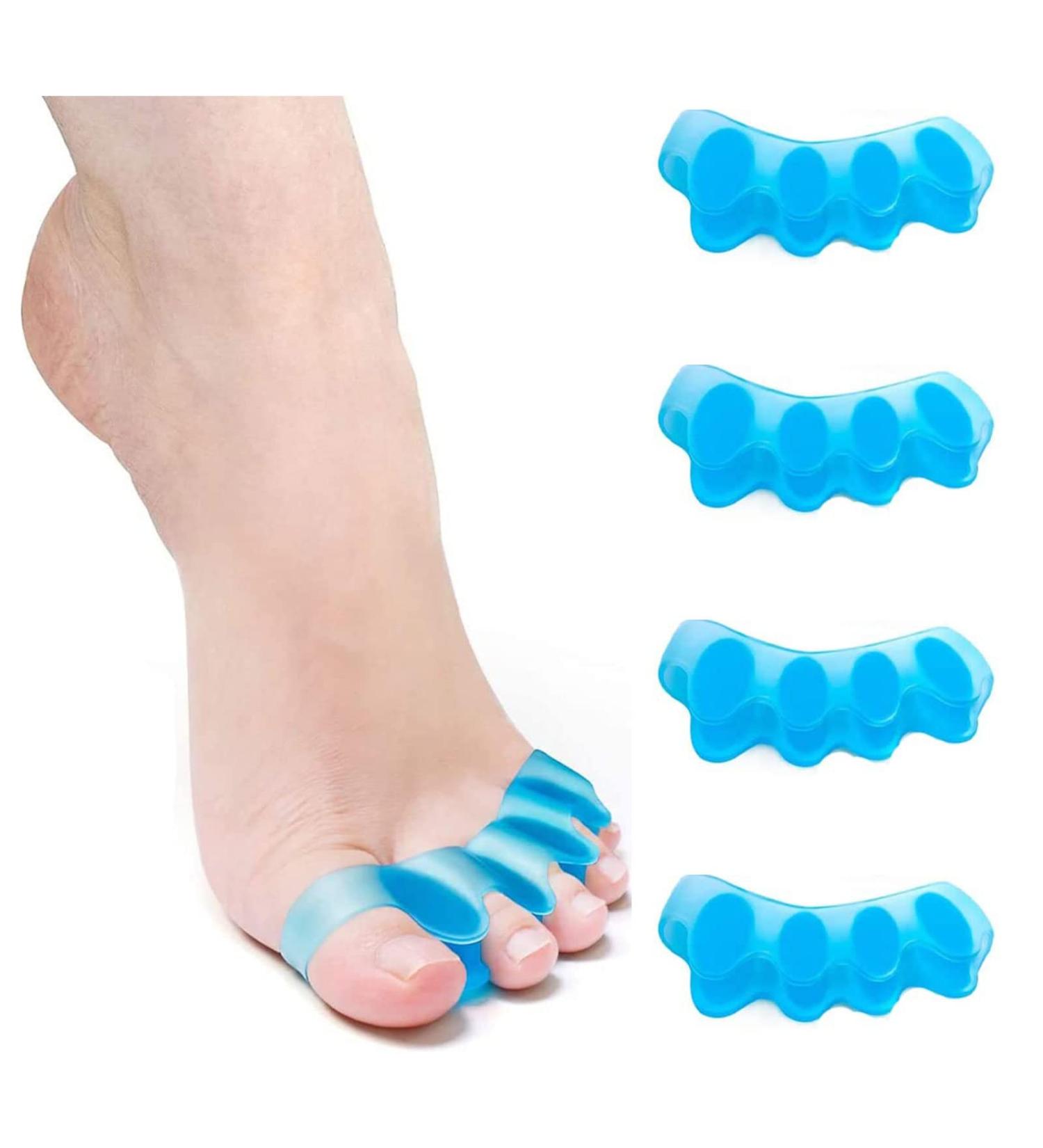 Mroobest Toe separator Toe spacers Gel Toe Separators Bunion Correctors Toe Spacers Toe Straightener Toe Stretcher Big Toe Correctors Toe Separator 4 Count (Blue) blue-1 One Size - Buy Online on SooperMarket.com