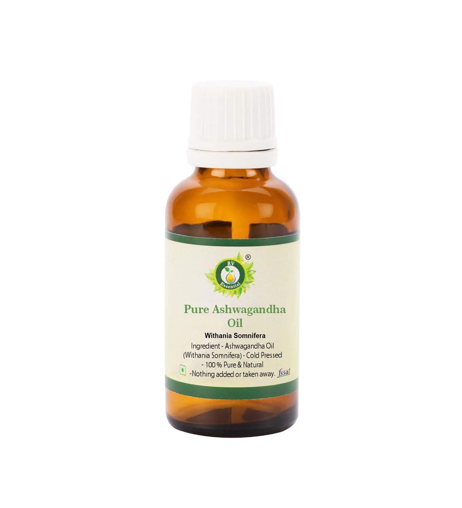 R V Essential Pure Ashwagandha Oil 50ml (1.69oz)- Withania Somnifera (100% Pure and Natural Cold Pressed) - Buy Online on SooperMarket.com