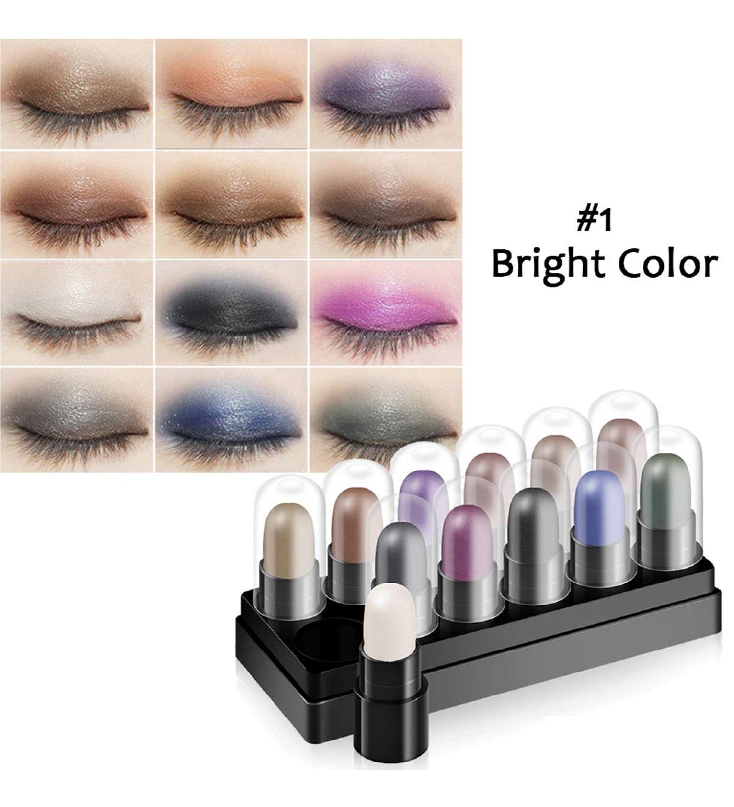 Reddhoon 12 Colors Eyeshadow Stick Pen Gradient Eye Shadow Stick Brilliant Shimmer Eye Makeup Pencil Waterproof Long-lasting Matte Shimmer Eyeshadow Pen A1 - Buy Online on SooperMarket.com