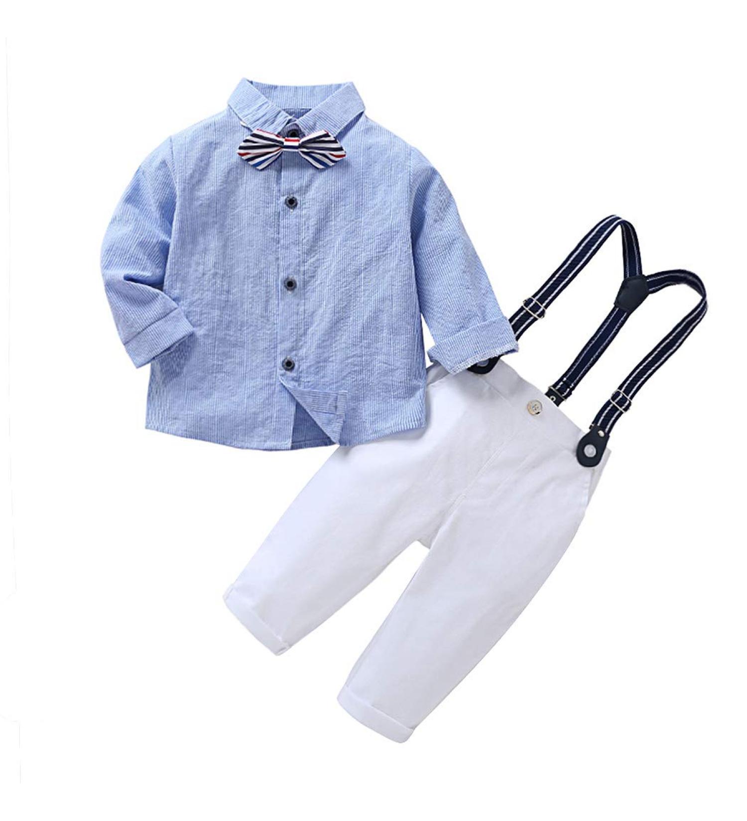 AmzBarley Baby Boys Gentlemans Tuxedo Romper Suit | Blue | 6-12 Months - Buy Online on SooperMarket.com
