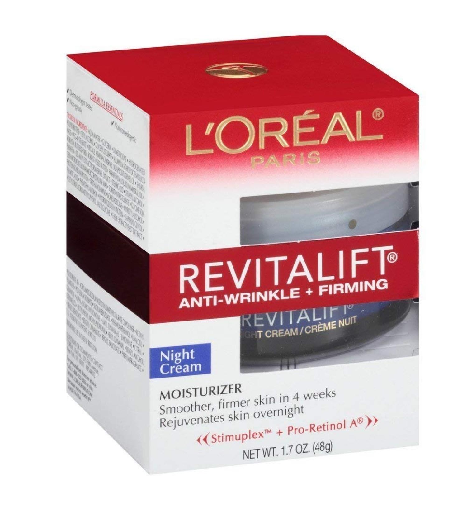L'Oreal Paris RevitaLift Anti-Wrinkle Firming Night Cream, 1.7 Ounces Single pack