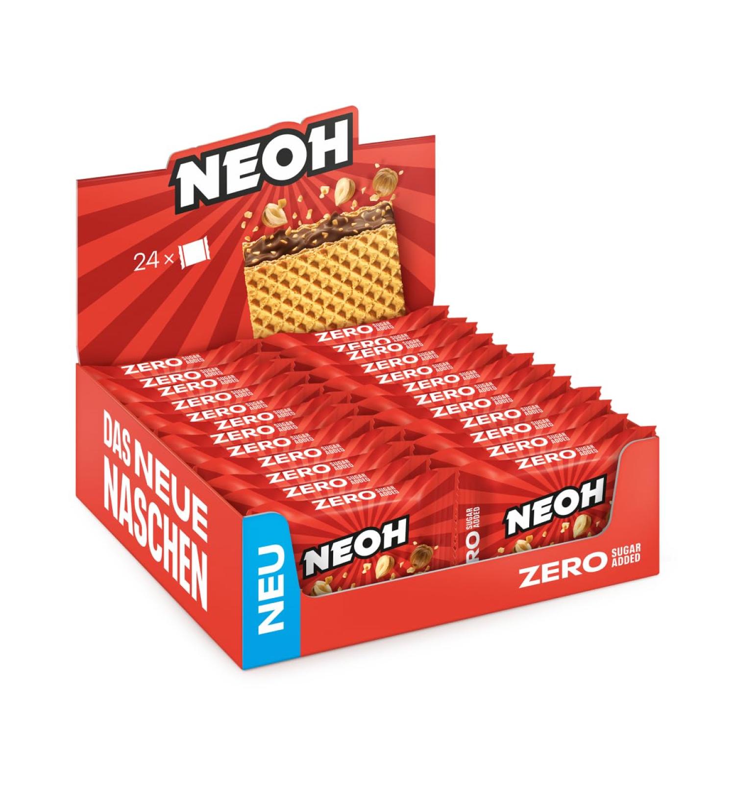 Neoh Low Carb Waffles - Hazelnut Chocolate | 1g Sugar | 95 kcal | 24 Pack - Sugar-Free Treats - Buy Online on SooperMarket.com