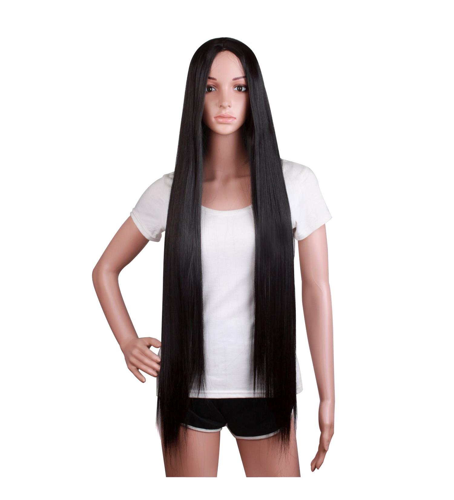 MapofBeauty 100cm Long Straight Anime Wig in Black - Buy Online on SooperMarket.com
