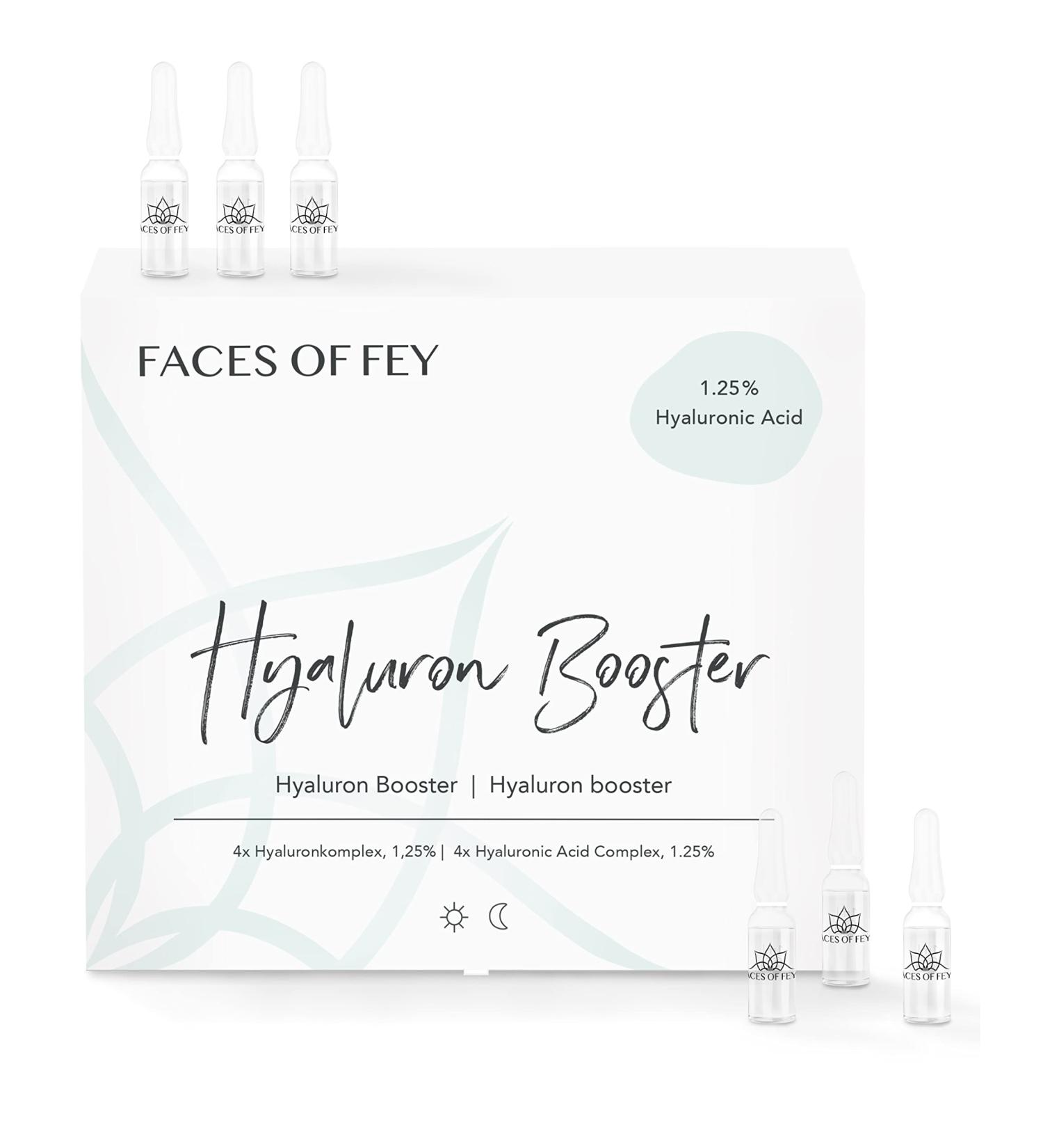 Hyaluron Booster FACES OF FEY - 1.25% Hyaluronic Acid Dermaroller Ampoules - 30 Premium Glass Ampoules for Intense Hydration and Skincare - Buy Online on SooperMarket.com