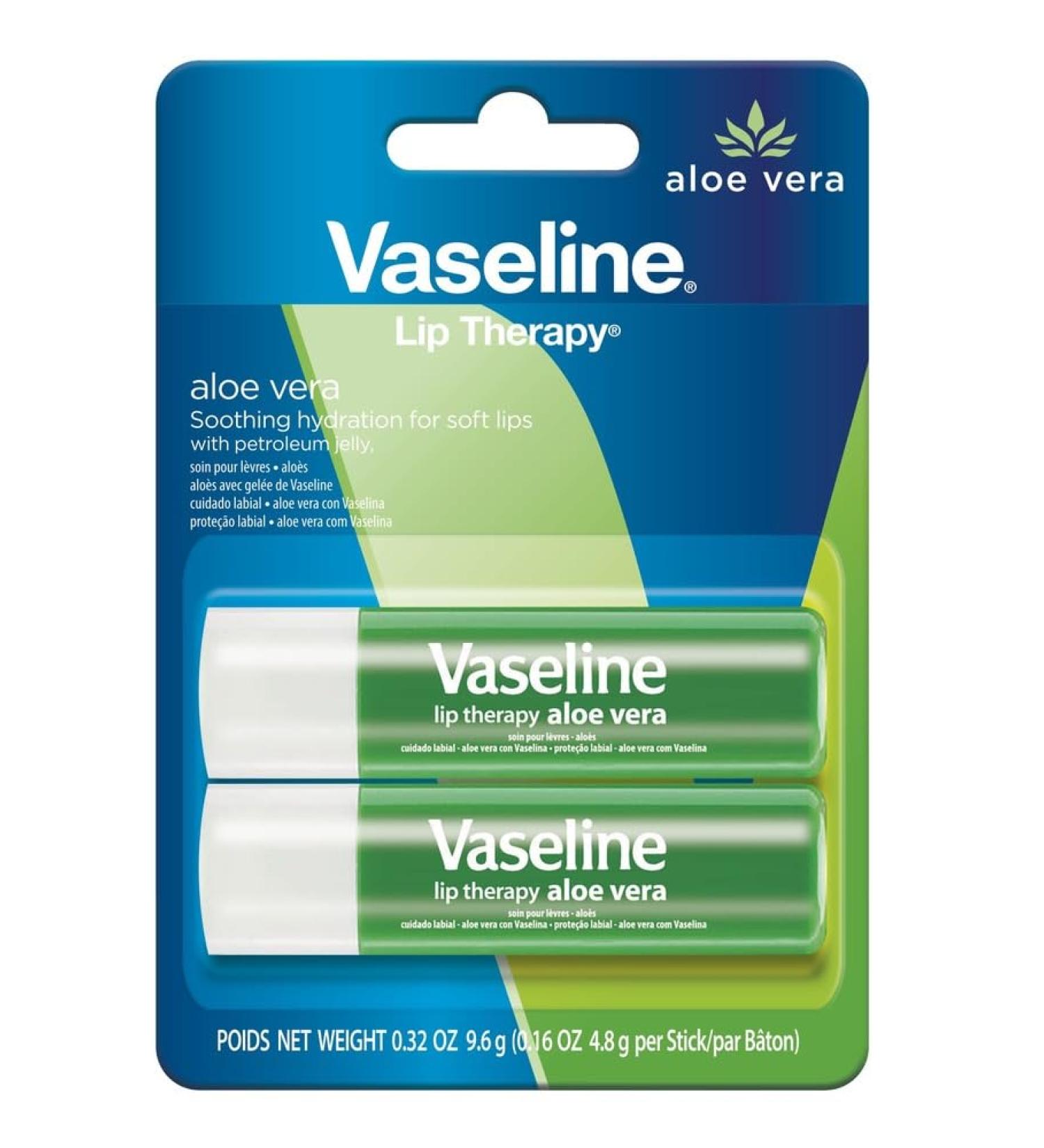 Unilever Vaseline Lip Therapy Aloe Care 2x4.8g 2 count - Buy Online on SooperMarket.com