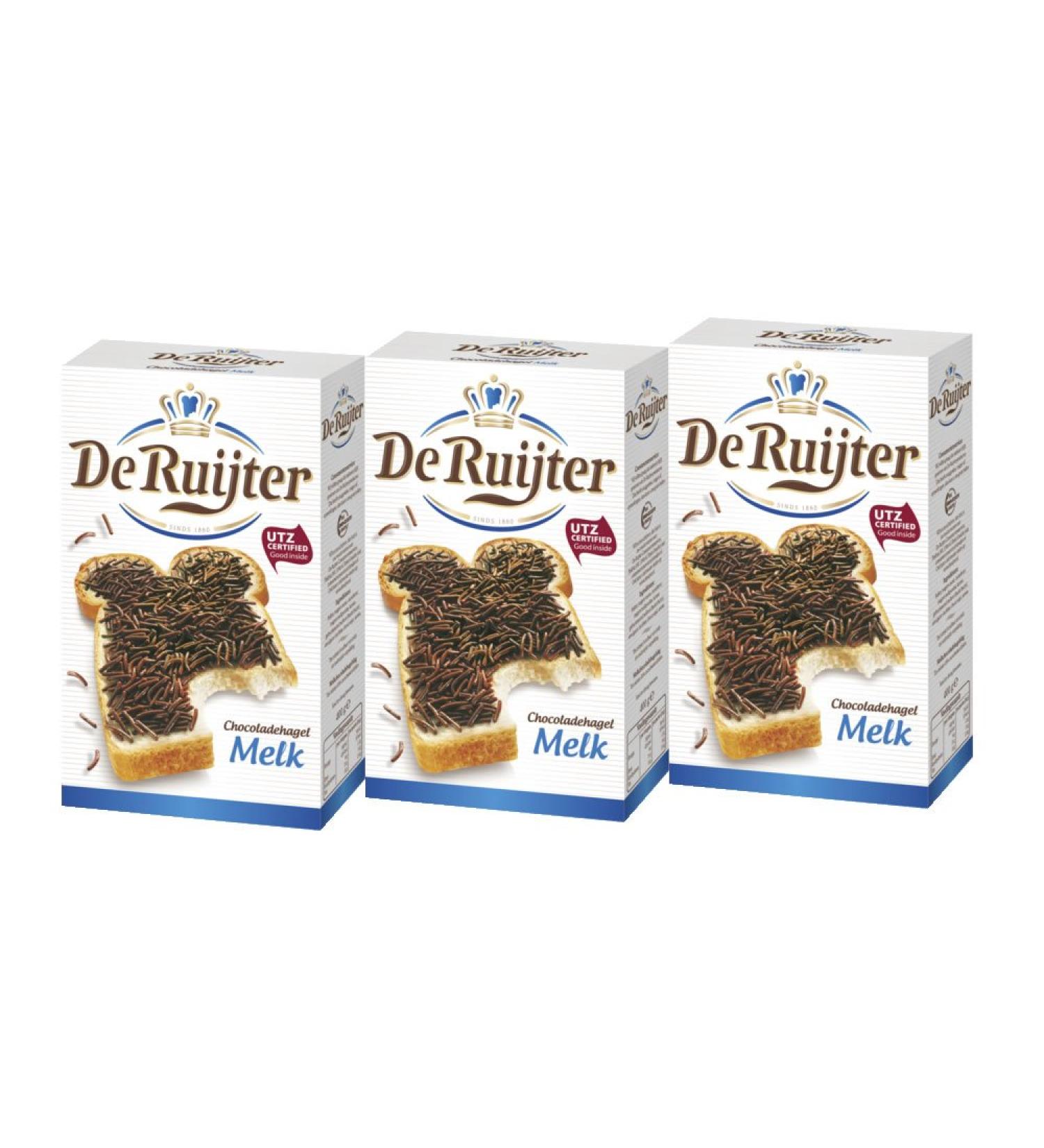 Buy 3 x De Ruijter Hagelslag Melk Milk Chocolate Sprinkles 380g | International Shipping Available | Premium Dutch Sprinkles for Cakes & Desserts - Buy Online on SooperMarket.com