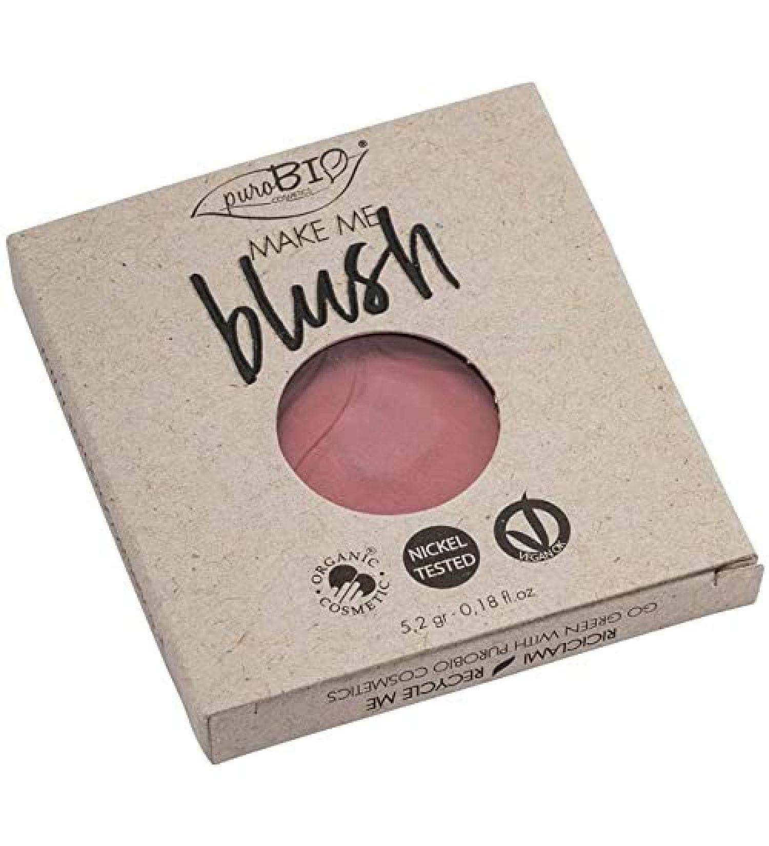 Purobio Compact Cheeky Coral Marbled Blusher For the perfect glow multitonal powder color apricot cheek Heat gel formula water-based color pigment glossy-gloss finish rose flash No. 06 cherry flower 5.2 g (1 Pack)