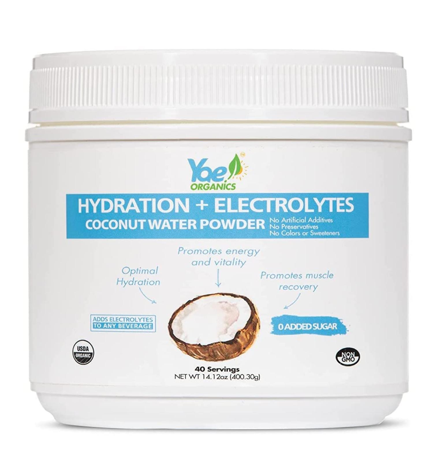 Organic Coconut Water Powder for Hydration and Energy - Unsweetened Electrolyte Supplement (14.12 oz) - Buy Online on SooperMarket.com