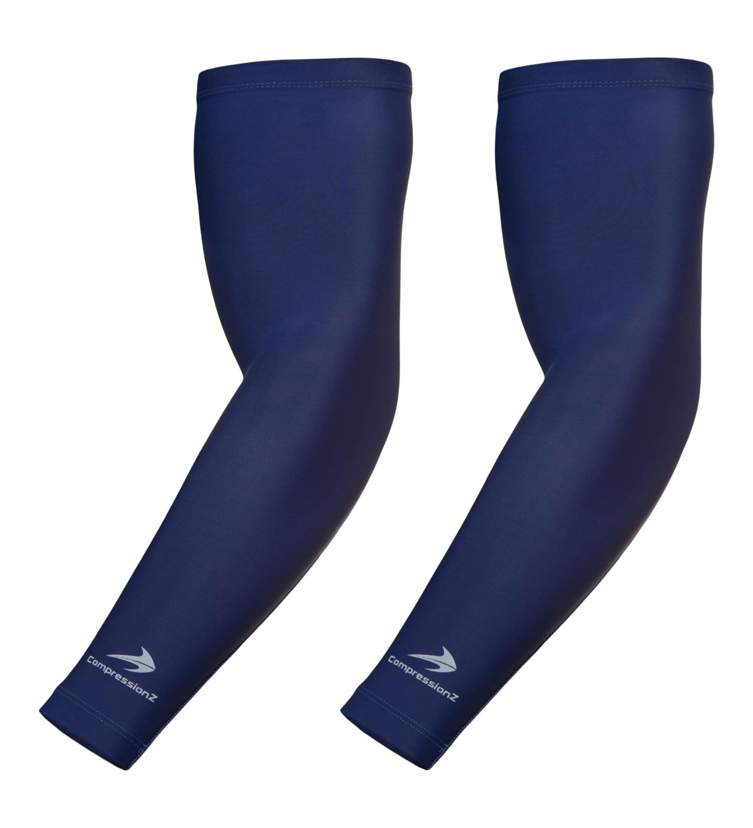 CompressionZ UV Protection Arm Sleeves Navy | Men & Women Elbow Compression Sleeve - Buy Online on SooperMarket.com