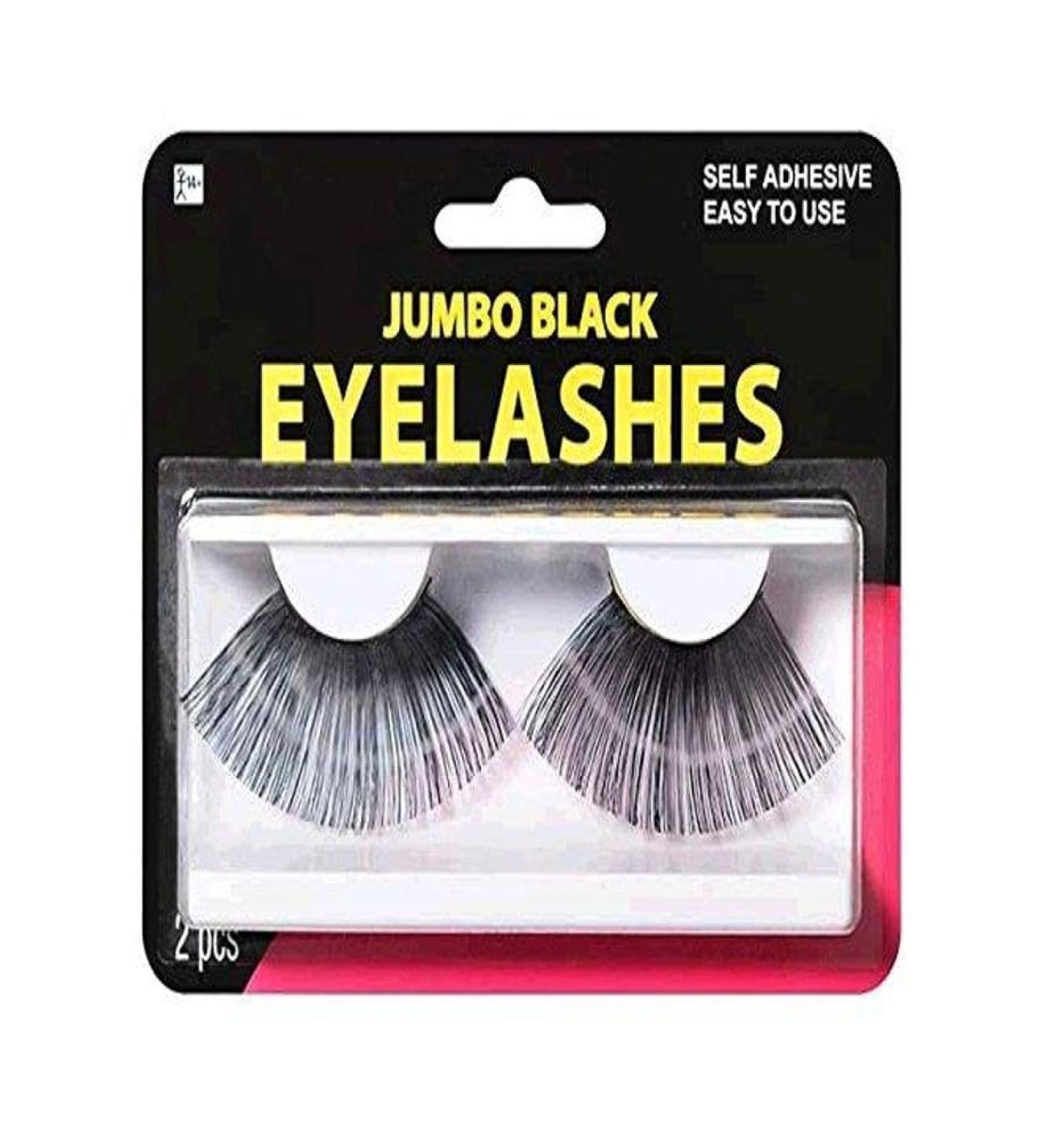 Electric Party Jumbo Black Eyelashes - Self Adhesive 1 Pair | International Shipping Available - Buy Online on SooperMarket.com