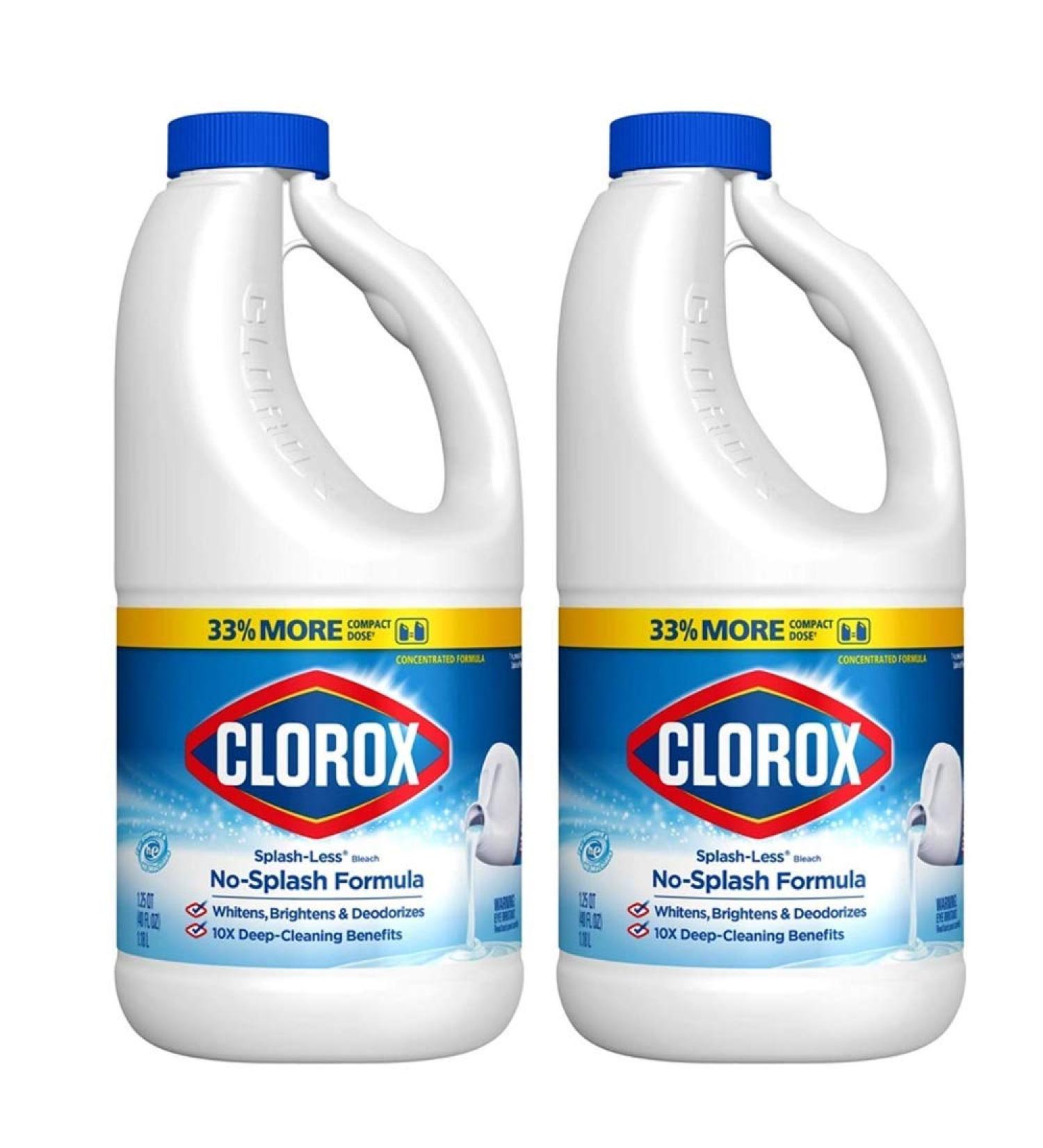 Clorox Splash-Less Liquid Bleach Regular - 40 Ounce (Pack of 2)