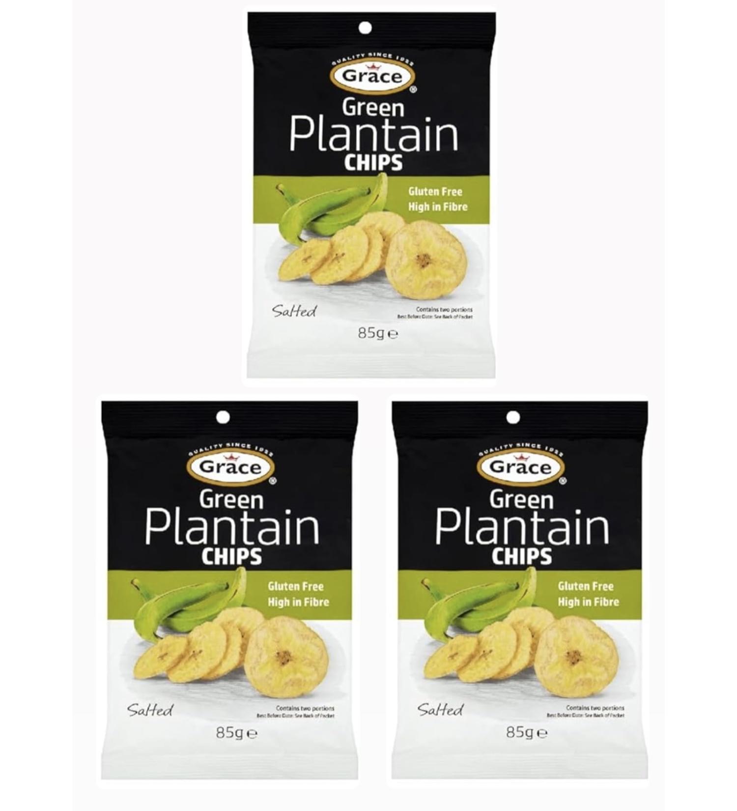 Grace Green Plantain Chips (Salted) 85g (Pack of 3) 85.00 g (Pack of 3) - Buy Online on SooperMarket.com