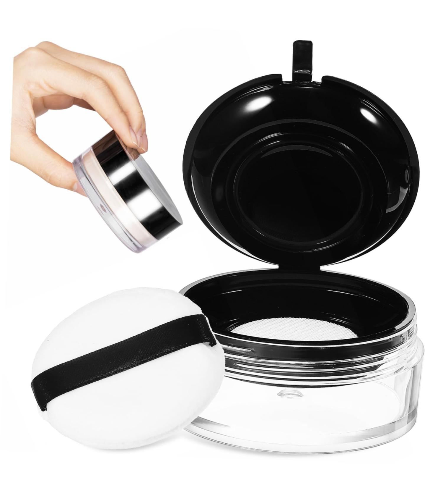 BELLIFFY Travel Powder Containers Powder Container with Puff Body Powder Container Portable Travel Size Container Loose Powder Containers Puff Powder Applicator Small Powder Puff - Buy Online on SooperMarket.com