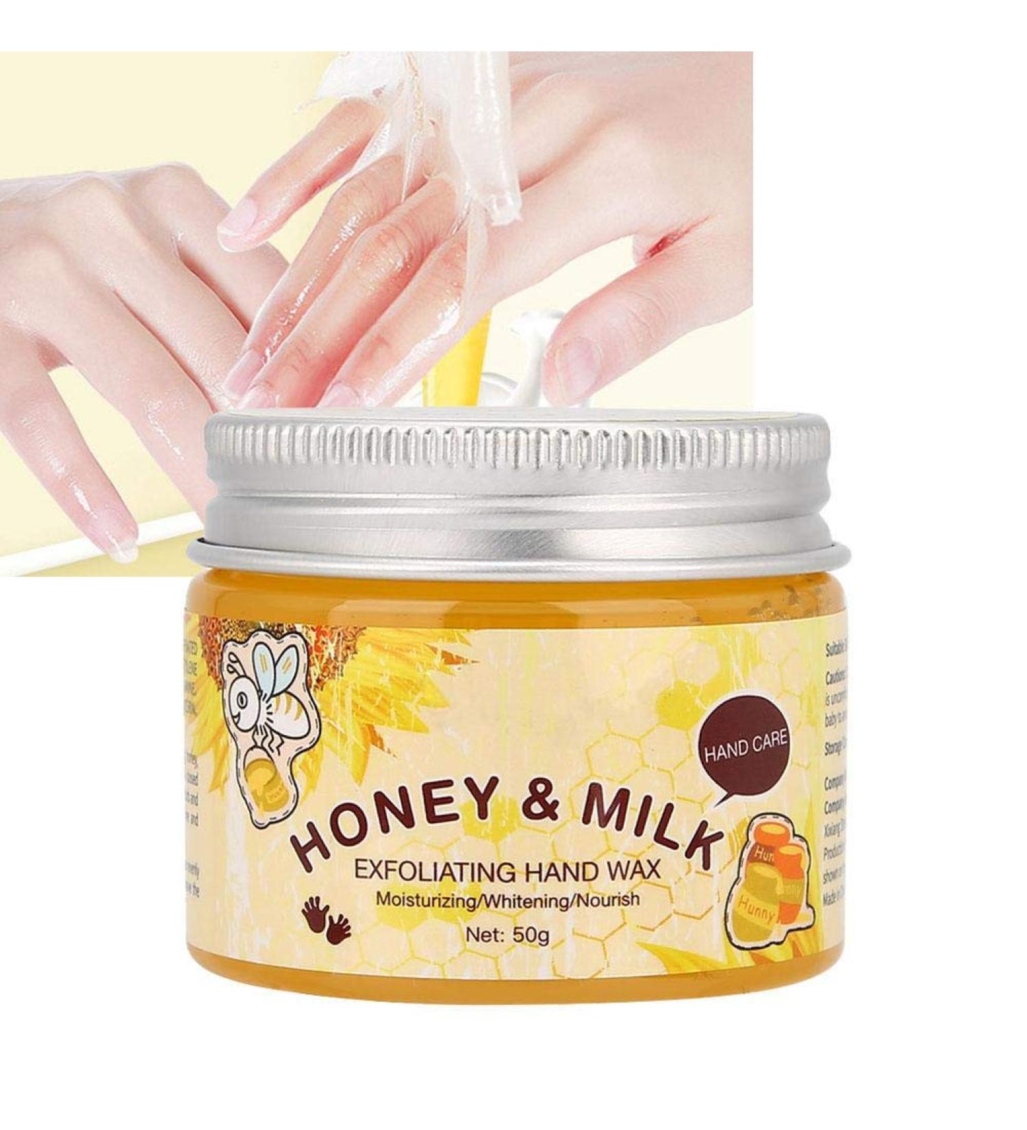 Peeling Hand Wax 50g | Honey & Milk Moisturizing Whitening Hand Mask for Nourishing Care - Buy Online on SooperMarket.com