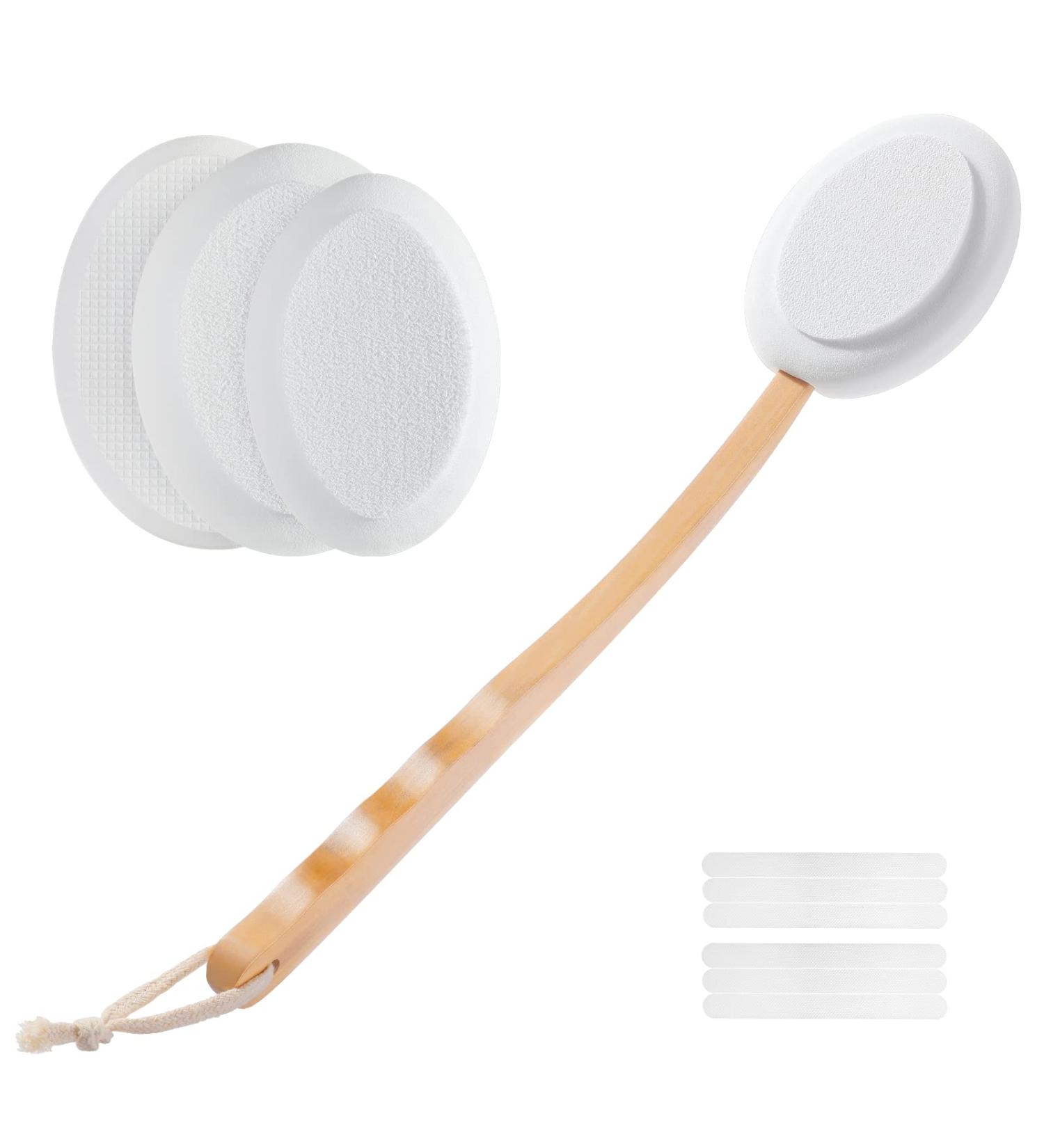 Creamify Back Lotion Applicator with Long Wooden Handle | Easy Reach for Bath, Skin Cream & Tanning | Replaceable Brush Head | Lotion Applicators - Buy Online on SooperMarket.com