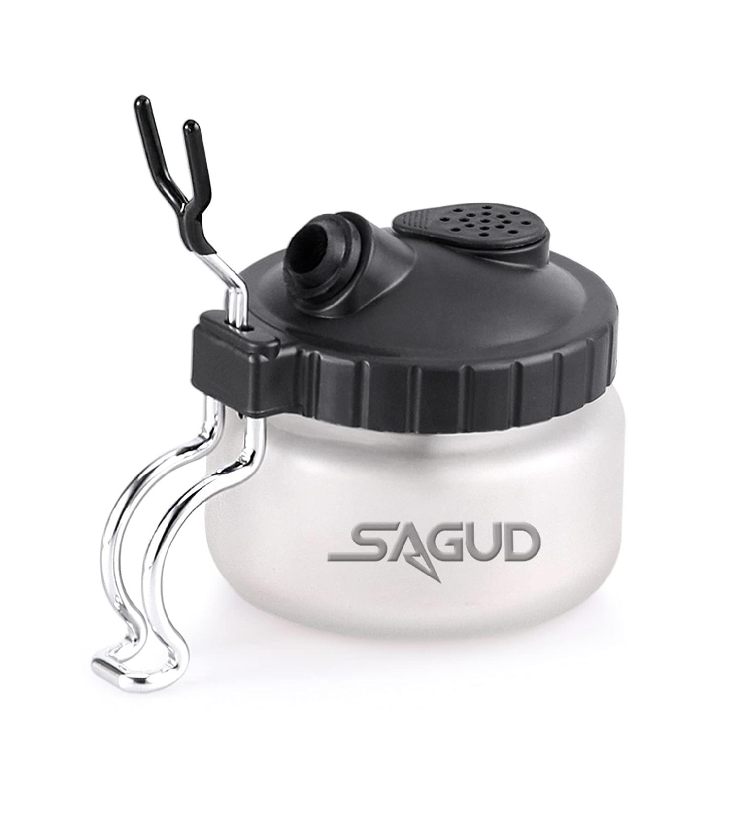 SAGUD Airbrush Cleaning Pot Kit with Strong Glass Bottles & Holder Station - Buy Online on SooperMarket.com