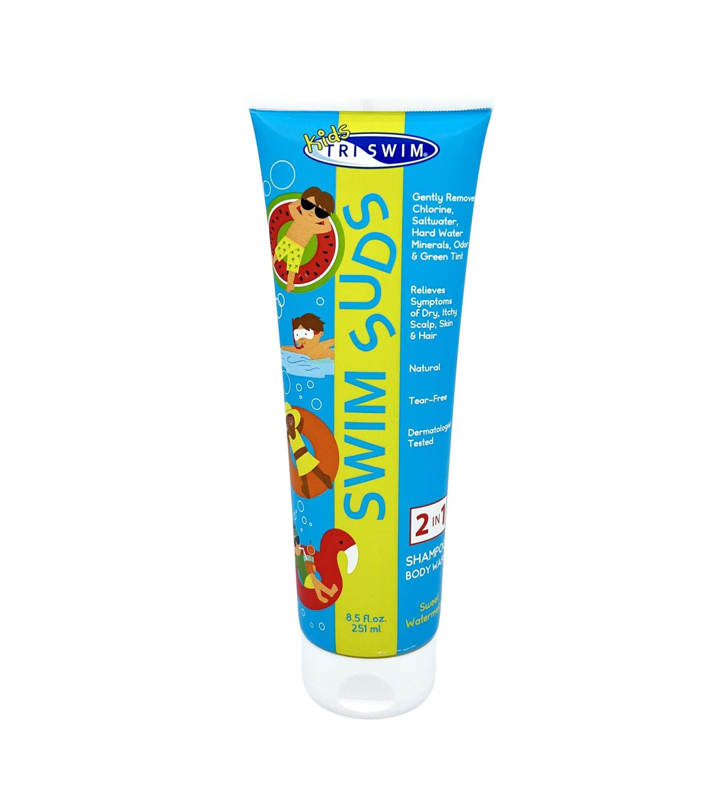 TRISWIM Swim Suds 2-in-1 Shampoo & Body Wash - Gentle Chlorine & Saltwater Removal | Kids Watermelon Scent for a Perfect Post-Swim Routine - Buy Online on SooperMarket.com