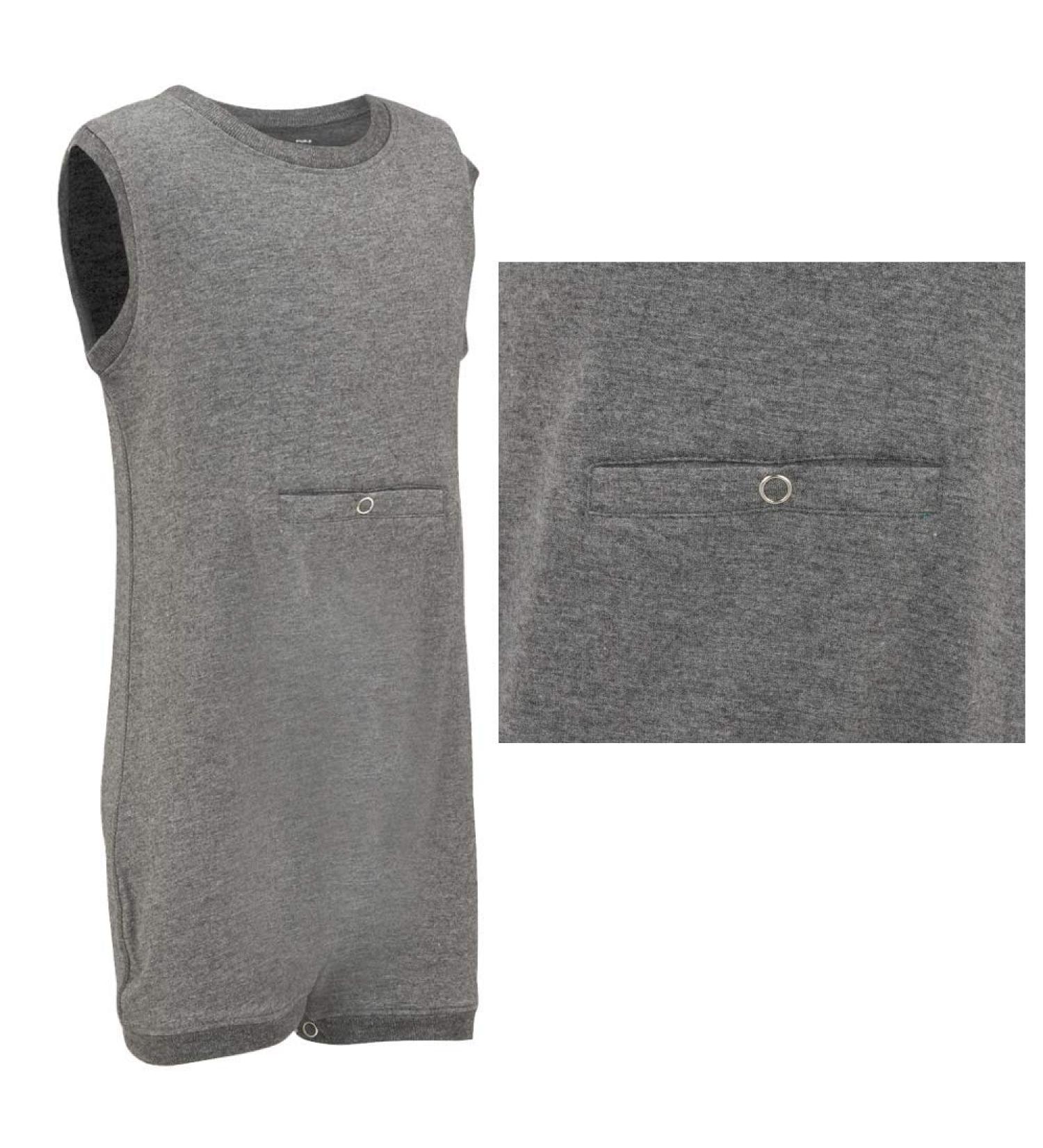 SpecialKids Popper Vest Sleeveless Bodysuit | Adaptive Clothing for Special Needs Children 15-16 Years Grey - Buy Online on SooperMarket.com