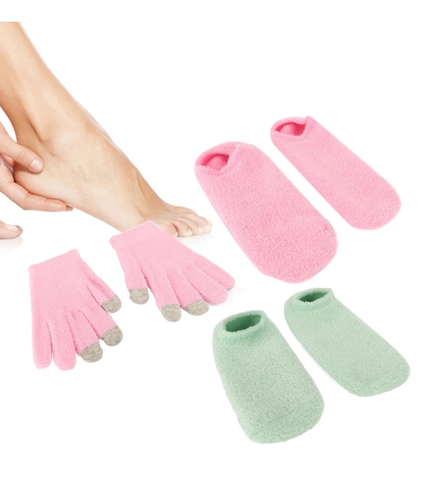 6 Pieces of Touch Screen Moisturizing Gloves and Socks Gel Moisturizing Essential Oil Hydrating Repair Mask 2 Pink Touch Screen Hand Masks 2 Green Anti Slip Foot Masks 2 Pink - Buy Online on SooperMarket.com