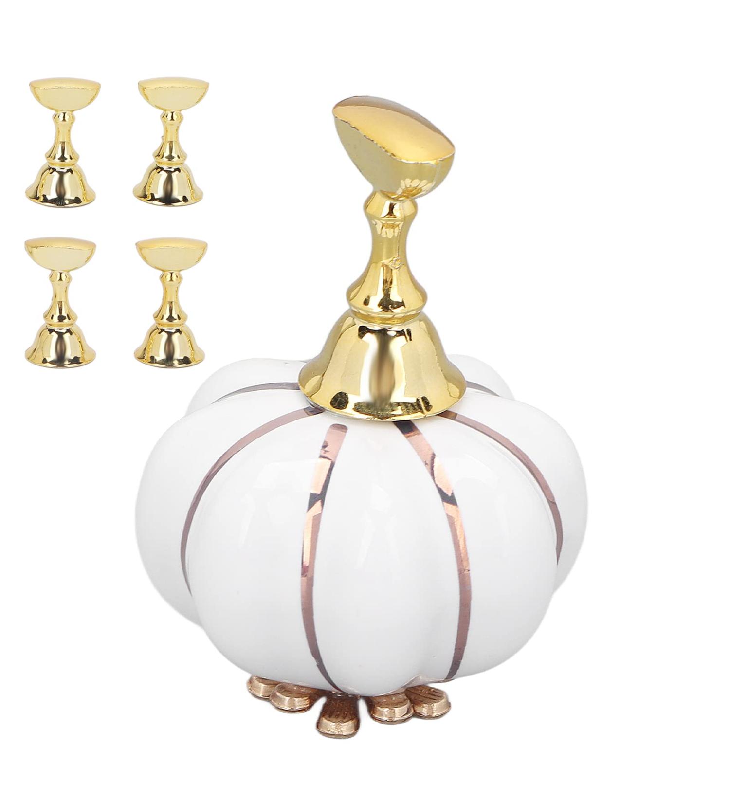 Nail Tip Stand Ceramic Pumpkin Shaped Nail Display Stand Nail Practice Stand for Home DIY and Salon Magnetic Nail Tip Holder Stand Set for Nail Beauty Salon(white) - Buy Online on SooperMarket.com