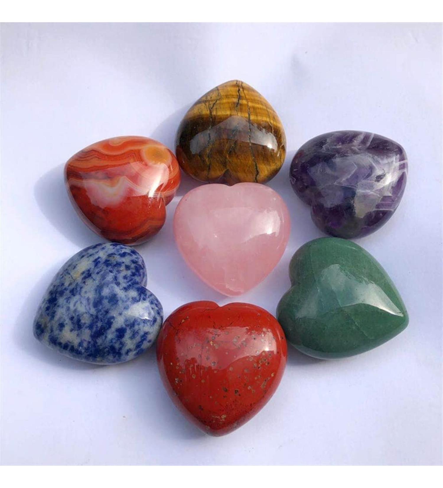 Specimen Healed Quartz Gemstones Natural Heart Crystals pedras para artesanato Reiki Stones Home Decor As a Gift FZUGEDRLI (Color : Tiger Eye Size : Approx 30mm) - Buy Online on SooperMarket.com