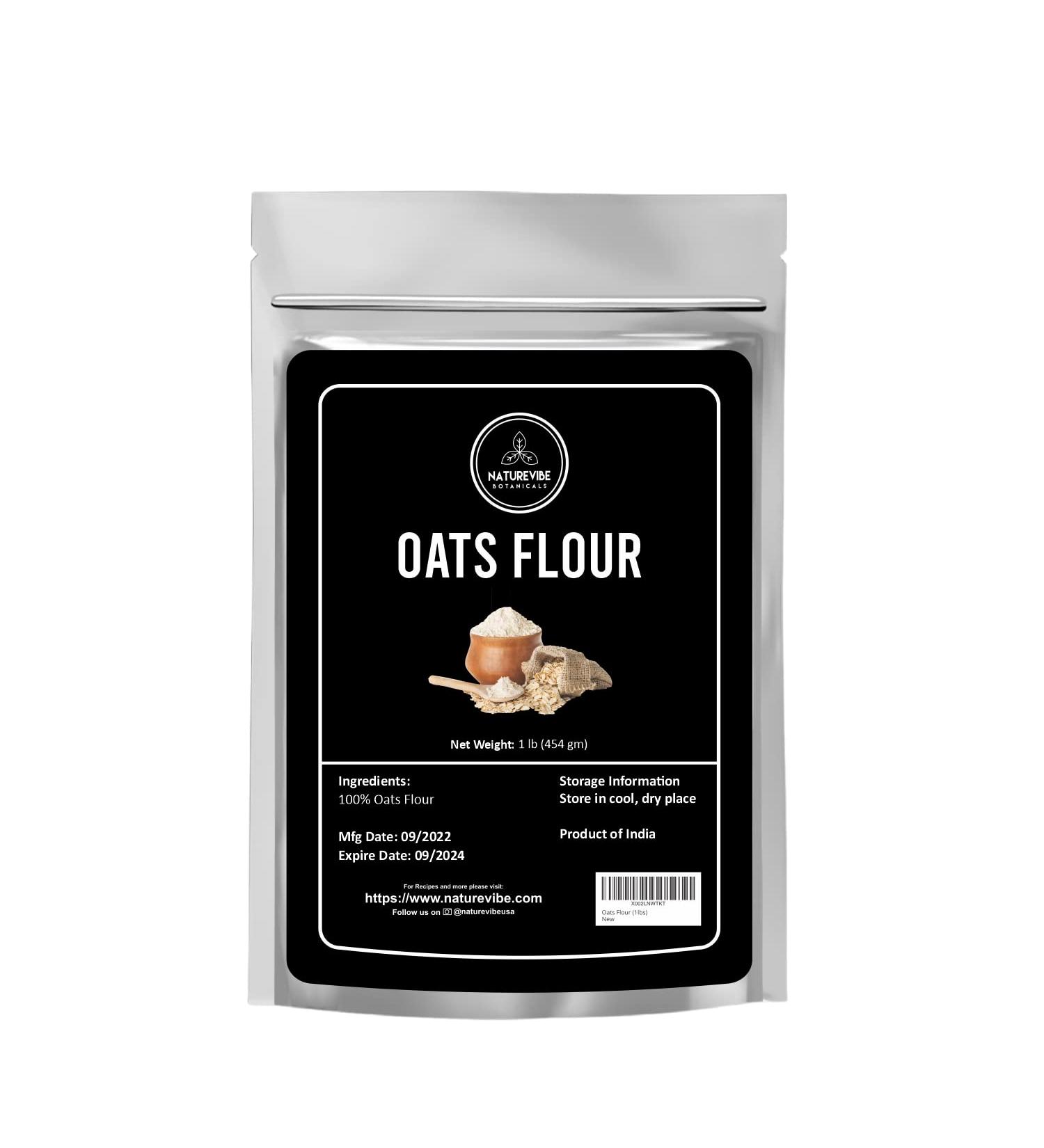Naturevibe Botanicals Organic Oats Flour 1lb - Keto Friendly | 16 oz - Buy Online on SooperMarket.com