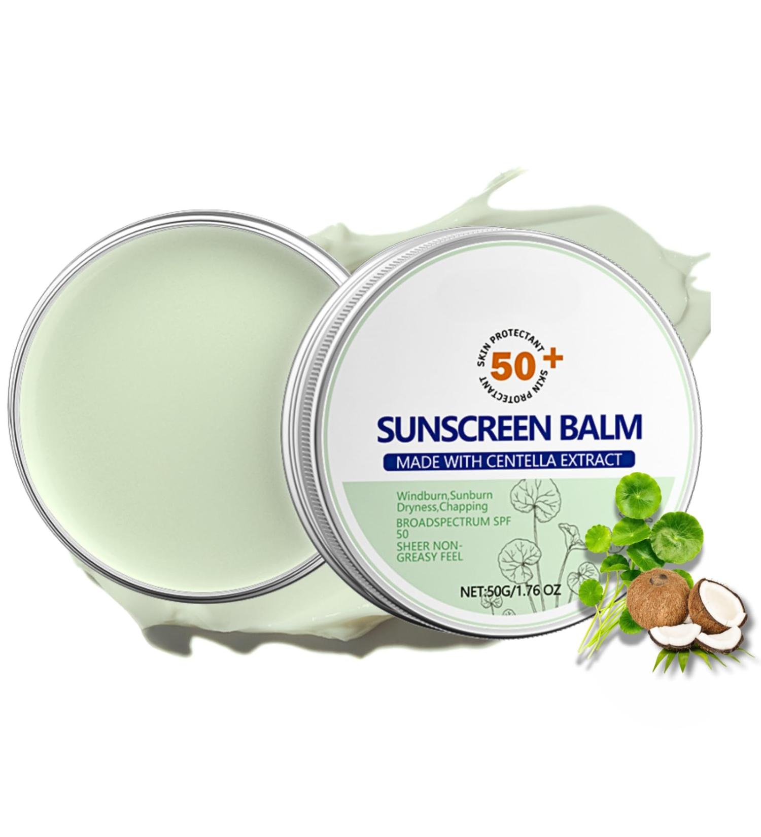 Centella Sunscreen Sun Cream SPF 50 Centella Face Sunscreen SPF Moisturiser Natural Sunscreen Factor 50 Sun Cream Suncream for All Skin Types Refreshing Hydrating & Soothing - Buy Online on SooperMarket.com