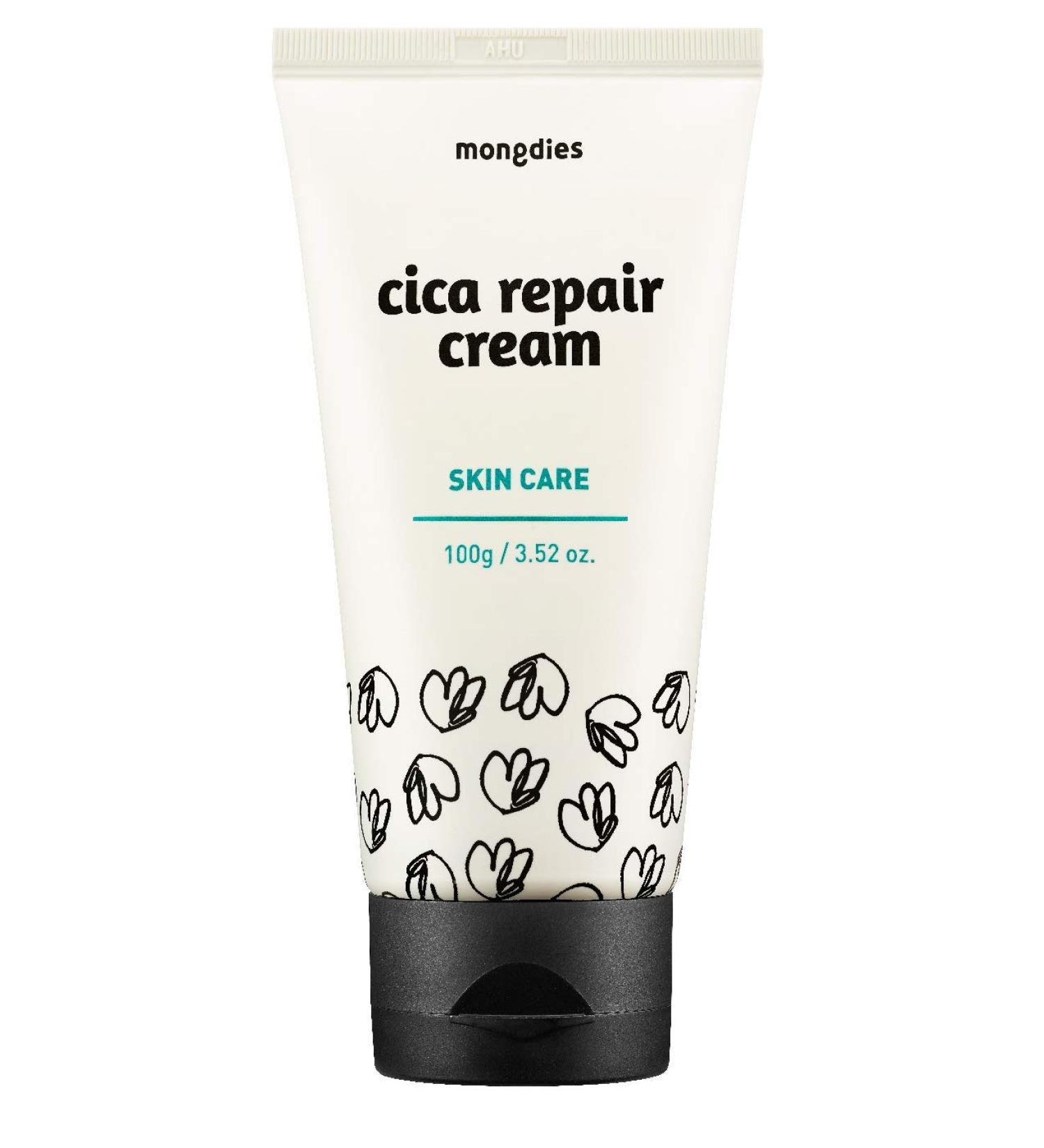 Mongdies Cica Repair Cream - Moisturizing & Hydrating Solution for Sensitive Skin | EWG Green Level German Derma-Tested | 100g - Buy Online on SooperMarket.com