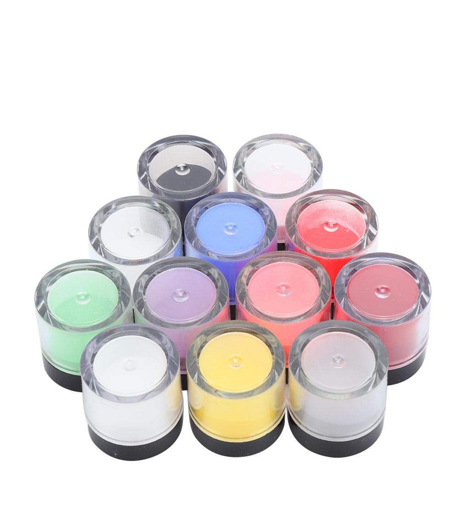 12 Colors Acrylic Powder Set - Crystal Nail Art Decoration for Studios & Home | Builder Manicure Accessories - Buy Online on SooperMarket.com