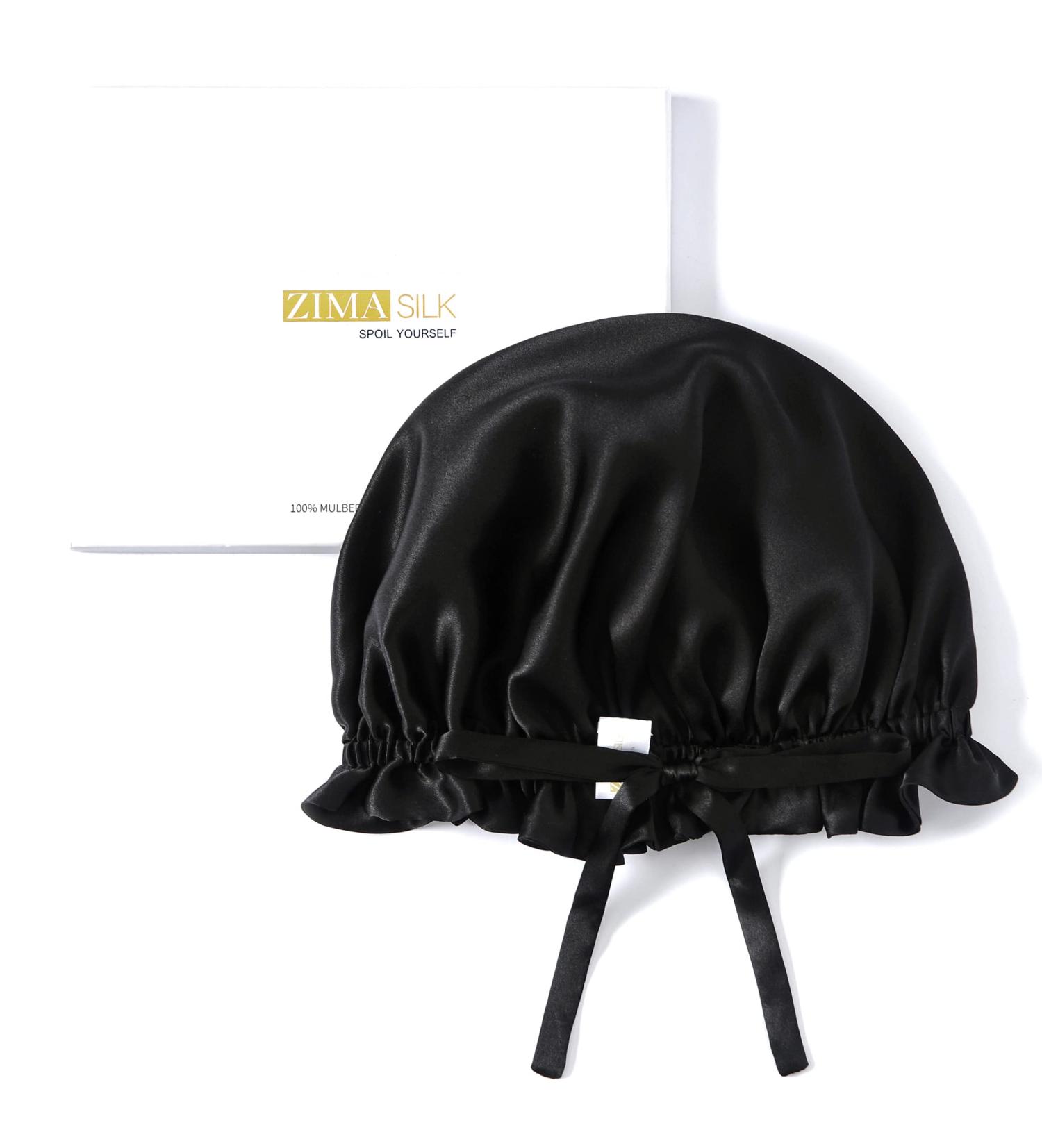 ZIMASILK 100% Mulberry Silk Bonnet for Women Hair Care - Natural Silk Hair Wrap for Sleeping - Elastic Stay On Head - Black (1Pc) - Buy Online on SooperMarket.com