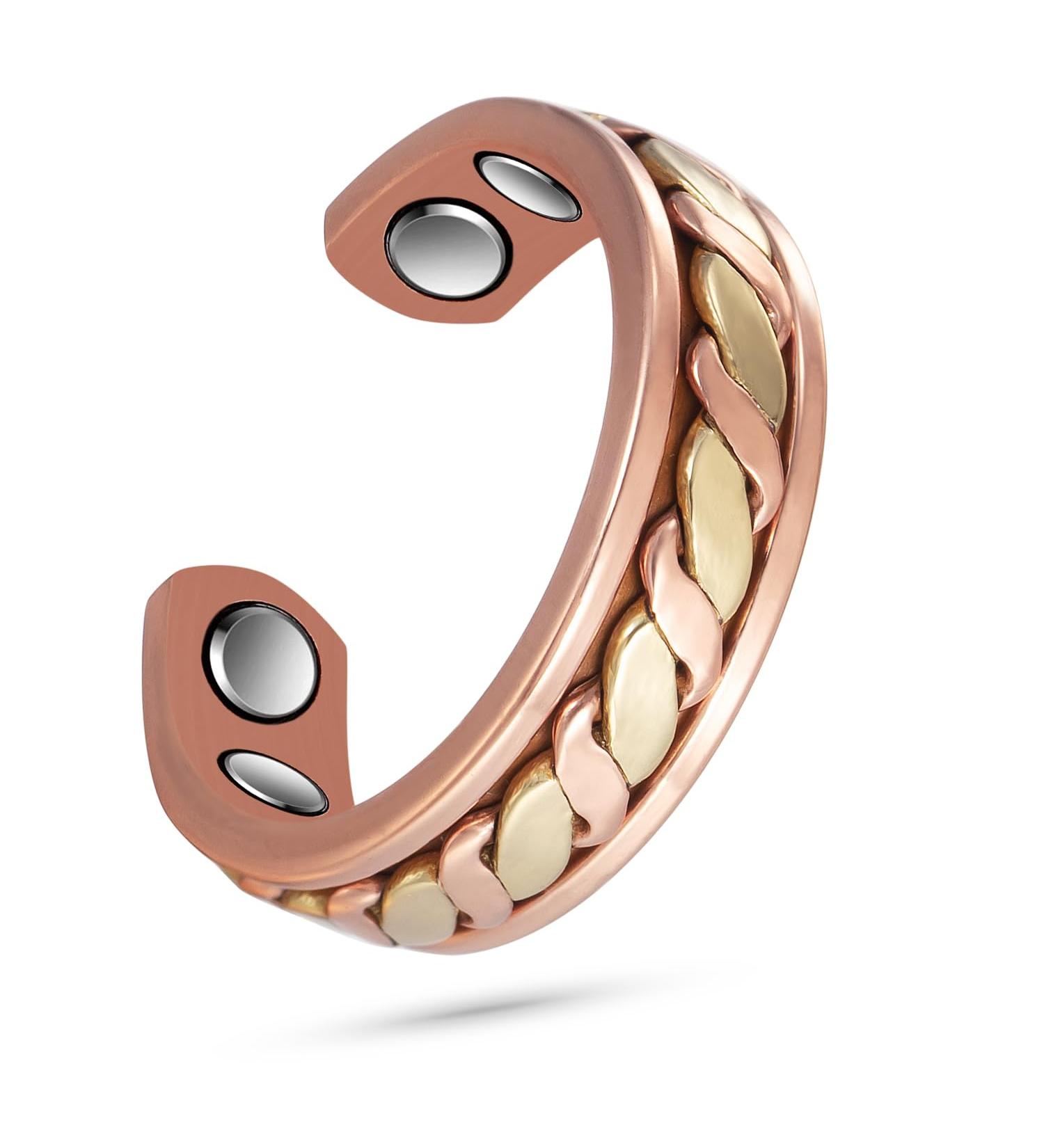 EnerCoppeX Copper Magnetic Ring for Women Lymphatic Drainage Adjustable Ring 3500 Gauss Magnet (CPR-2028RG) - Buy Online on SooperMarket.com