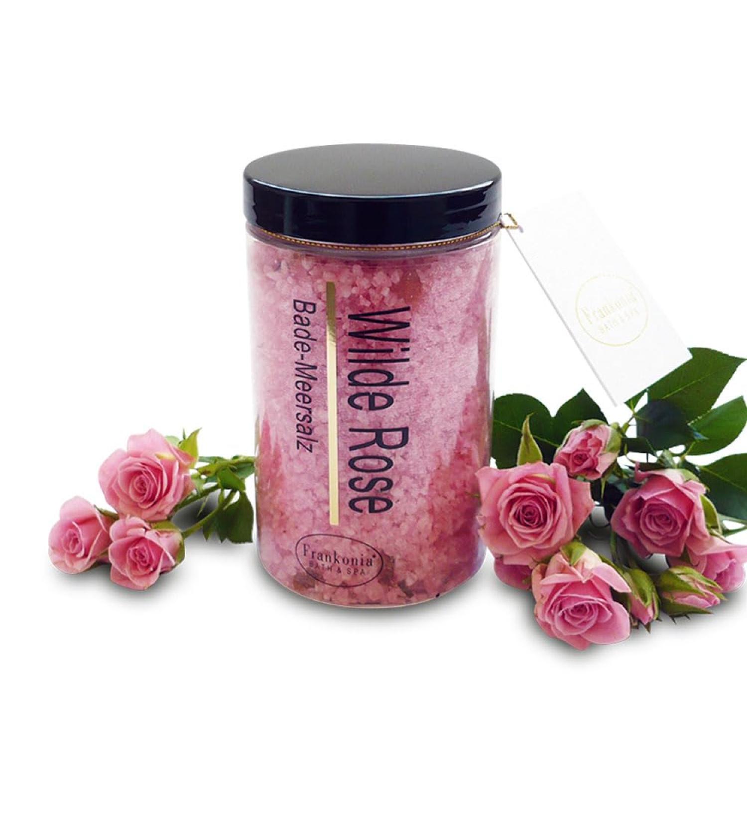 Frankonia Bath & Spa Rose Bathing Salt 450g - Vegan Wild Rose Crystals for Relaxation & Body Care - Dead Sea Sea Salt Additive - Buy Online on SooperMarket.com
