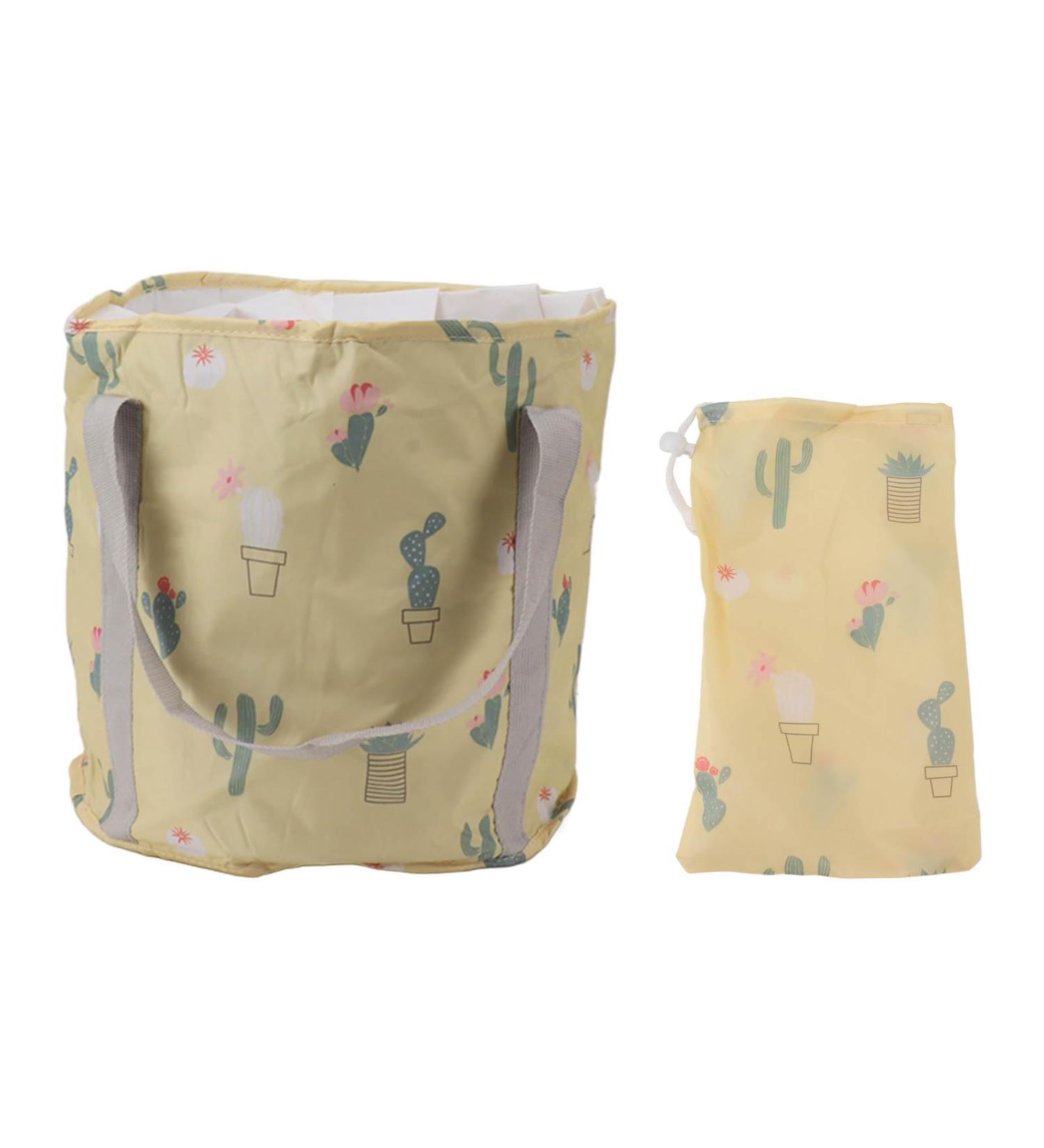 Portable Foot Soak Tub Collapsible Foot Bath Basin PVC Insulated Portable Foot Soaking Bath Tub Water Bucket with Handle for Outdoor Camping Travel Yellow Cactus - Buy Online on SooperMarket.com