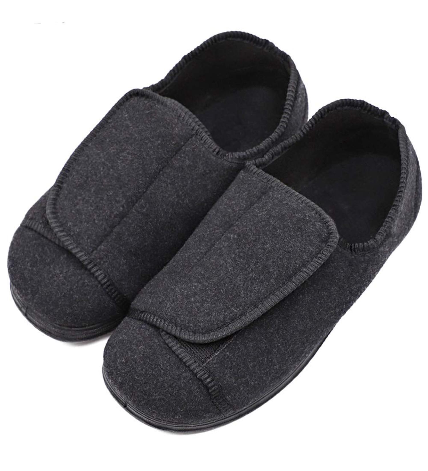 MEJORMEN Women's Diabetic Edema Slippers - Wide Width Orthopedic Shoes for Elderly with Adjustable Closures - Black, Size 10 - Buy Online on SooperMarket.com